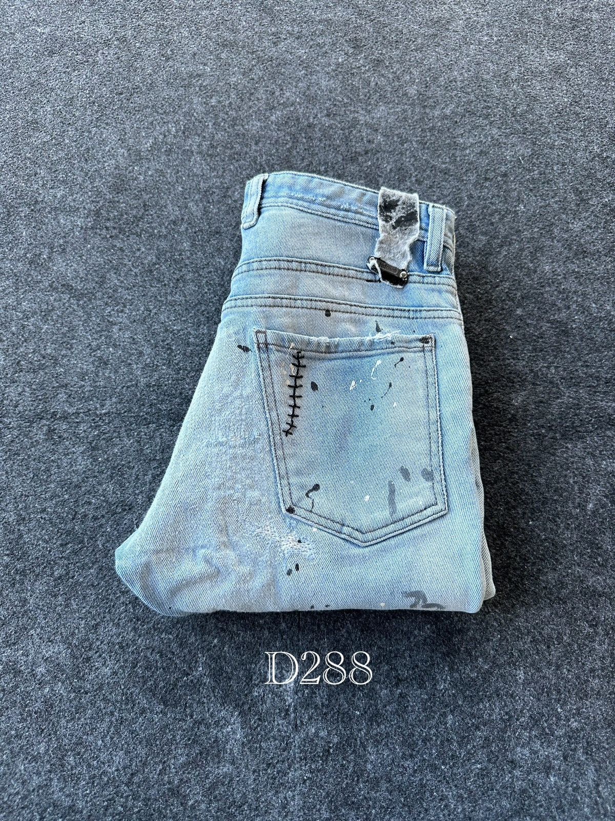 Just Cavalli Thrashed Paint Splatter Distressed Skinny D288