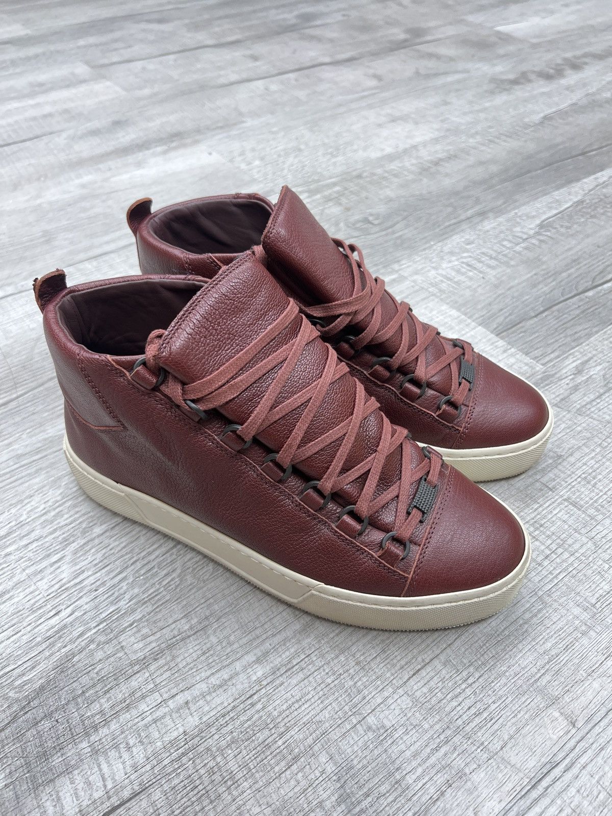 Balenciaga Balenciaga Arena High Top Trainers Burgundy Grailed