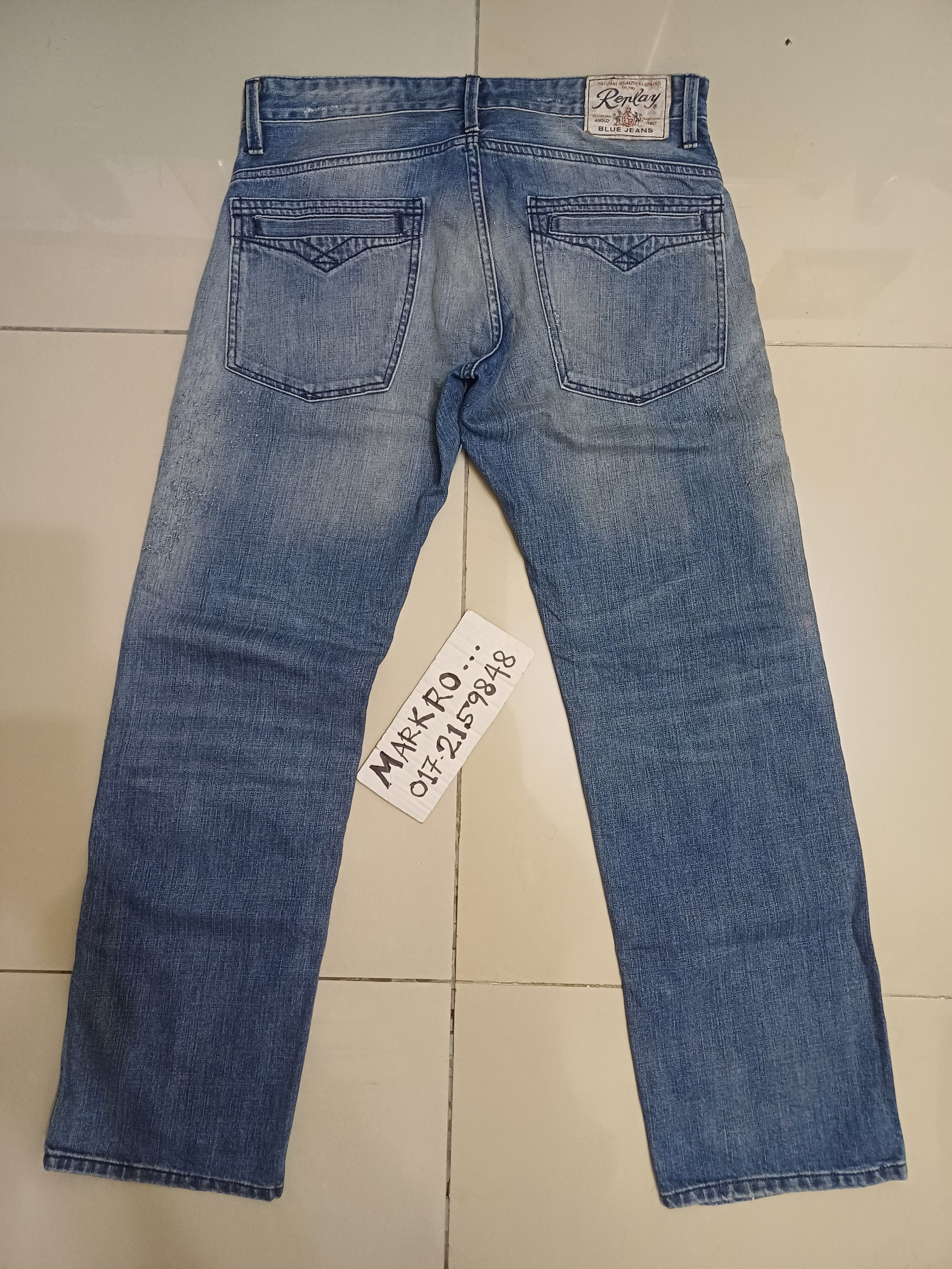 Replay Crazy Distressed Replay .. buttonfly jeans Size US 33 - 1 Thumbnail