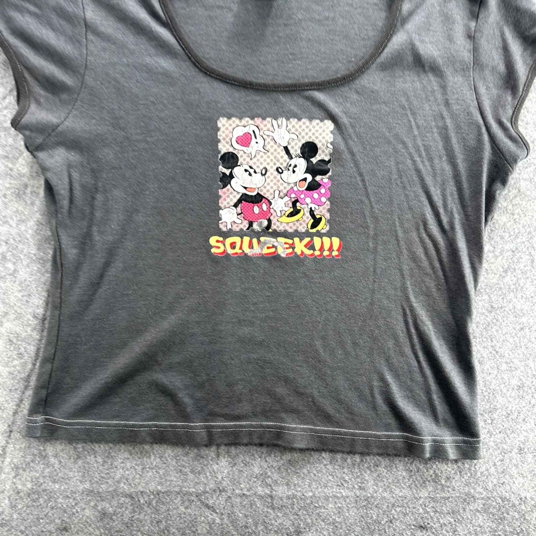 Disney VINTAGE Mickey Unlimited Disney Shirt Womens Small Gray 90s Minnie SQUEEK Graphic Short Sleeve Size S / US 4 / IT 40 - 4 Thumbnail