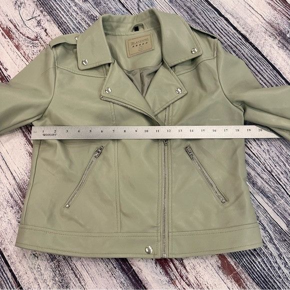 BLANKNYC Blank NYC Women's Mint Green Vegan Leather Moto Jacket Size M / US 6-8 / IT 42-44 - 8 Thumbnail
