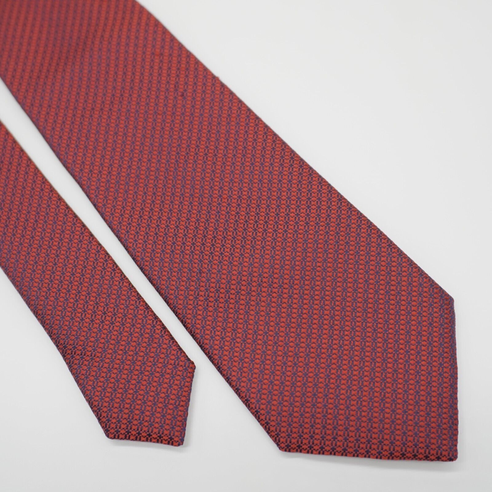 Ermenegildo Zegna Ermenegildo Zegna Red Blue Geometric Woven Silk Tie Size ONE SIZE - 1 Thumbnail