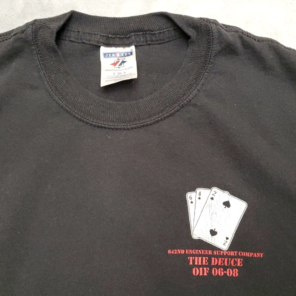 Jerzees VTG Shirt Men Small Crewneck Baghdad Iraq Deuce OIF 06-08 642nd Engineer Support Size US S / EU 44-46 / 1 - 2 Thumbnail