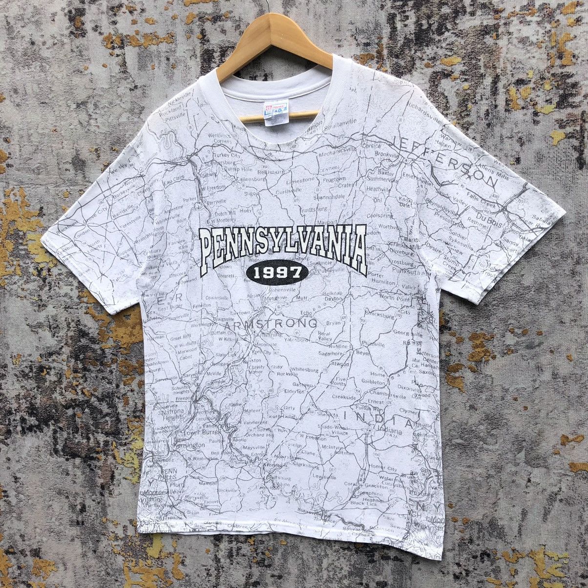 Vintage Pennysylvania 1997 Map Shirt Full Print