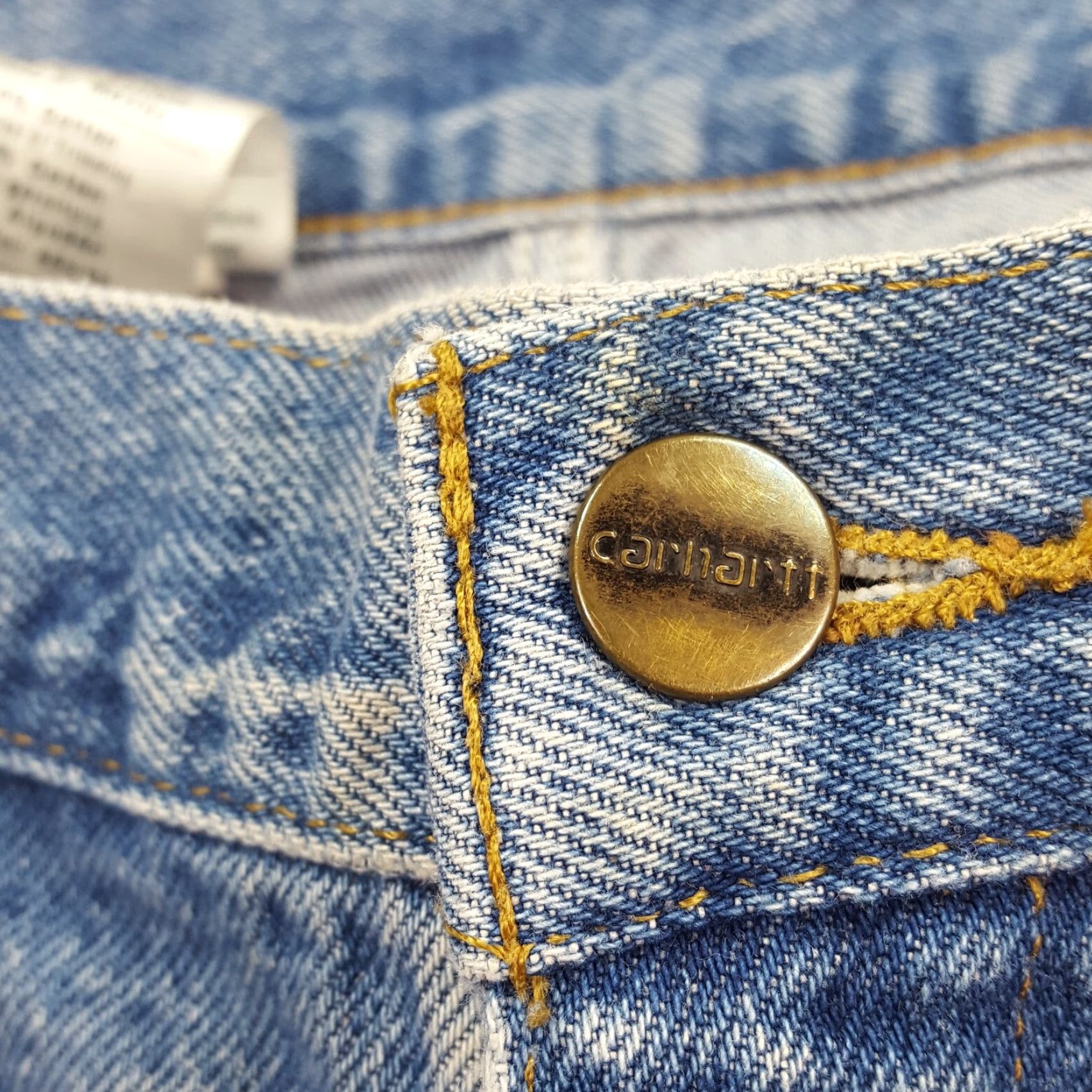 Carhartt VINTAGE Carhartt Jeans Denim Blue 38x30 Distressed Relaxed Tapered Work Logo Men 90s Workwear USA American Retro Modern Fit: Relaxed, Regular Size US 38 / EU 54 - 5 Thumbnail