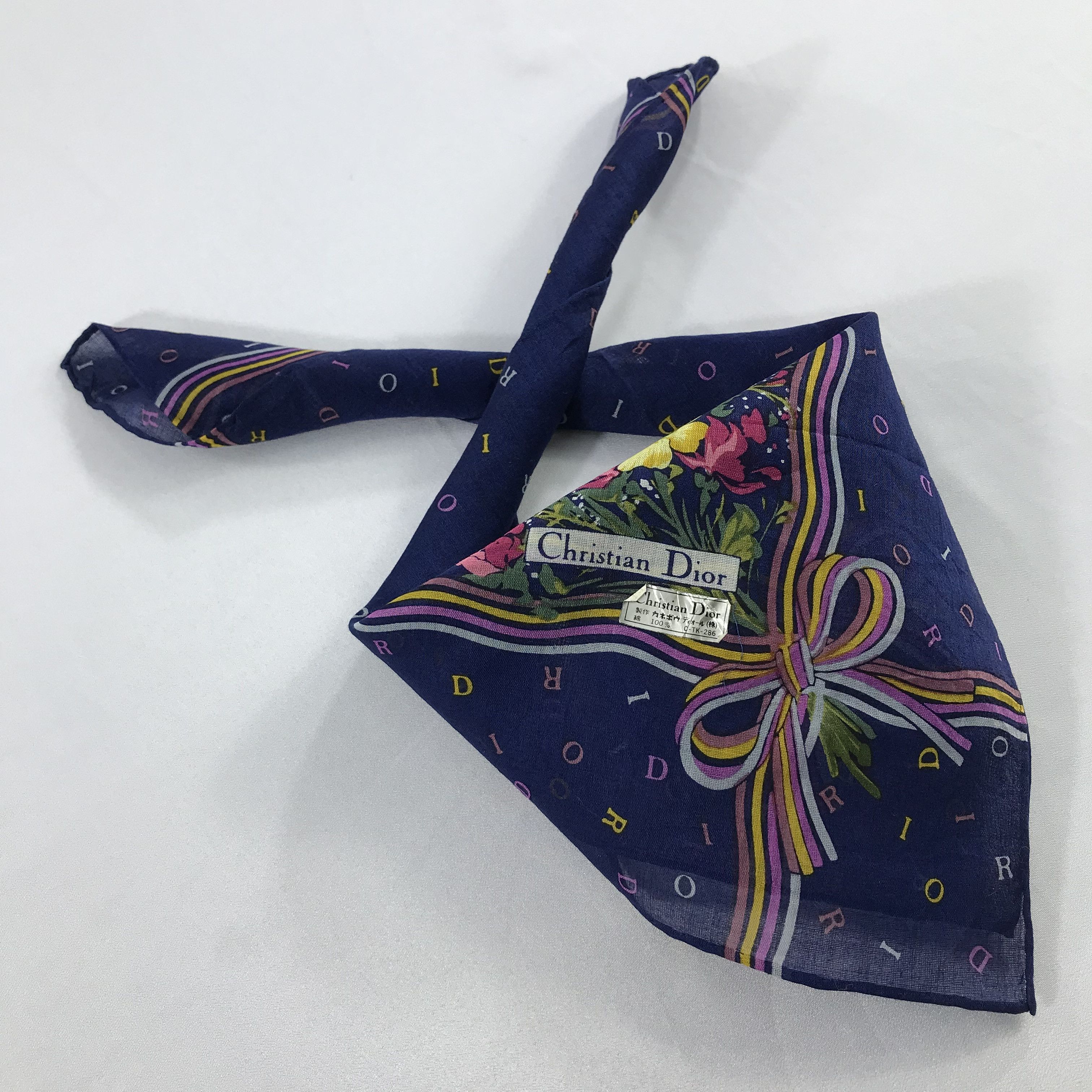 Vintage Christian Dior Bandana / Handkerchief / Neckerchief - S2148 Size ONE SIZE - 4 Thumbnail