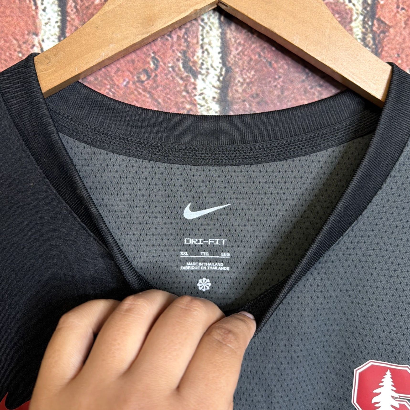 Nike Nike Dri Fit Mens T Shirt Stanford Field Hockey Black 2XL Size US XXL / EU 58 / 5 - 2 Thumbnail