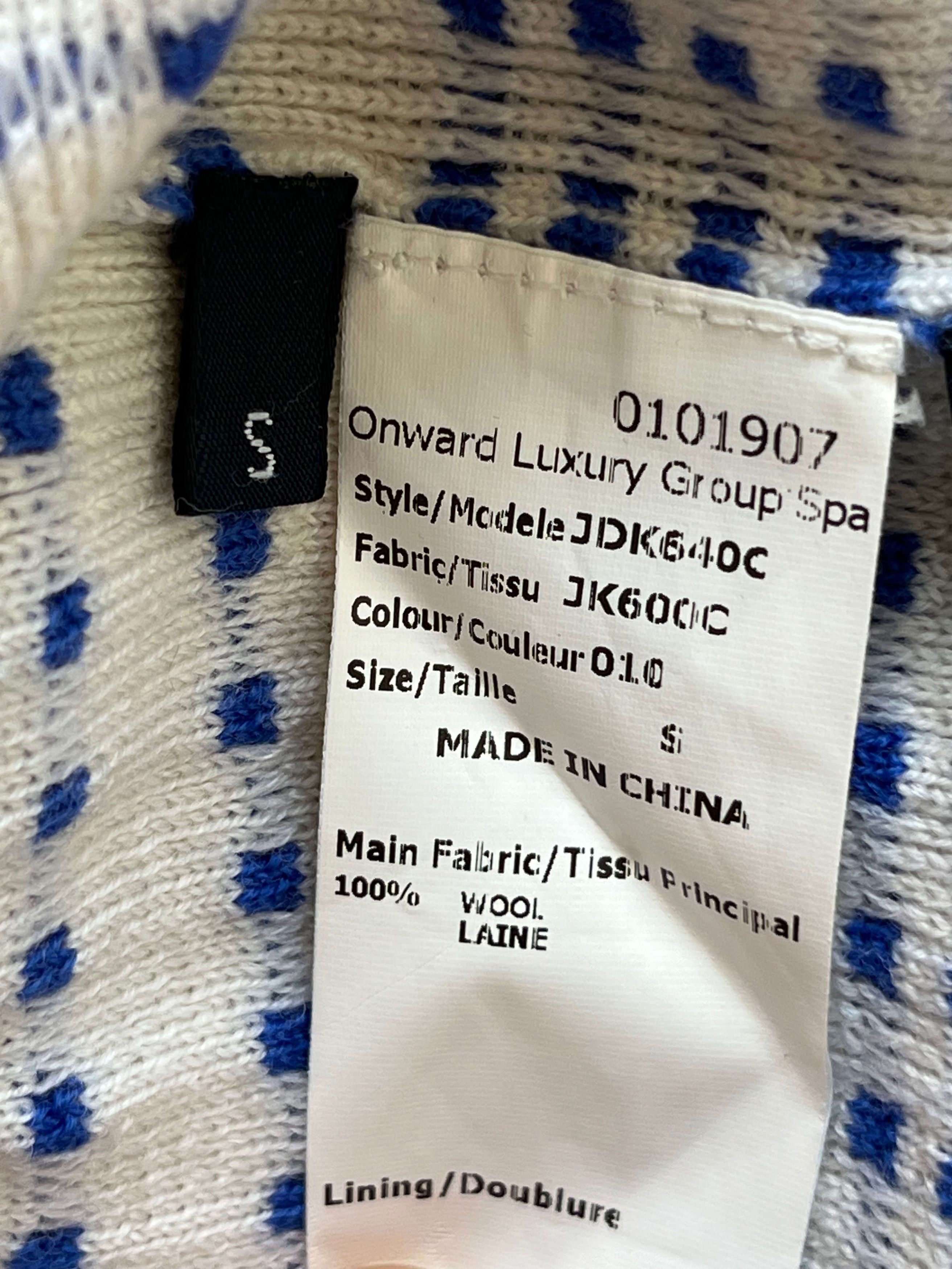 Jil Sander Jil Sander Navy White Fair Isle Crew-neck Sweater Size S / US 4 / IT 40 - 4 Thumbnail