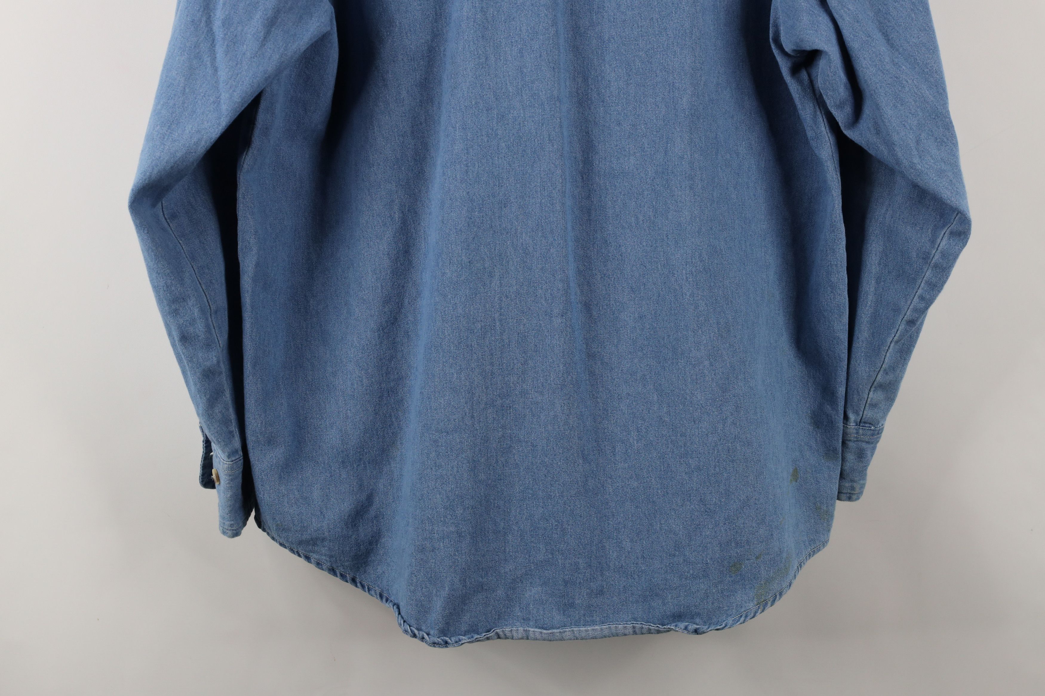 Vintage Vintage 90s Streetwear Blank Denim Jean Button Down Shirt Size US M / EU 48-50 / 2 - 15 Thumbnail