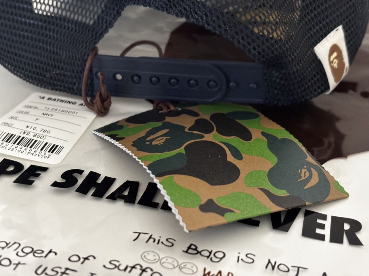 Bape Authentic ape bape go ape pointer trucker hat navy blue new Size ONE SIZE - 4 Thumbnail
