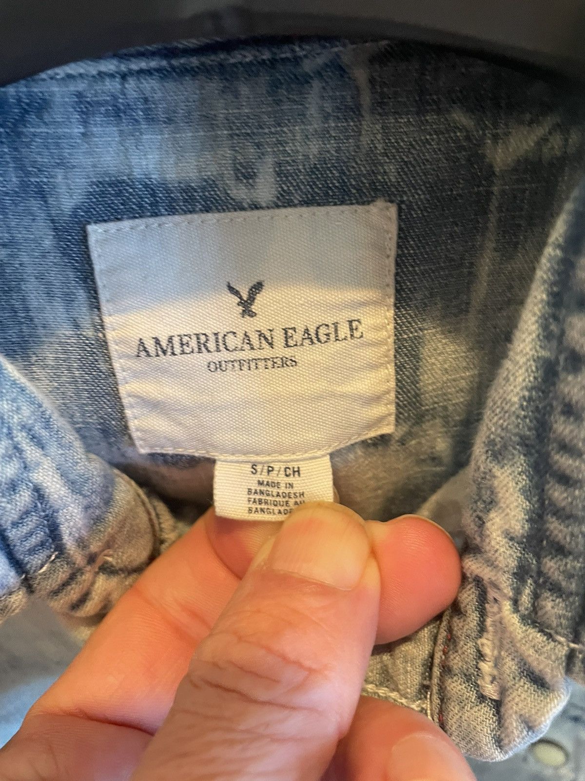 American Eagle Outfitters Bleached Denim Shirt Size US S / EU 44-46 / 1 - 3 Thumbnail