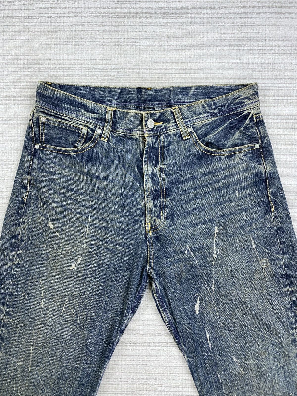 GOA Vintage Flared Japanese Brand Paint Splatter Denim Pants Size US 32 / EU 48 - 4 Thumbnail