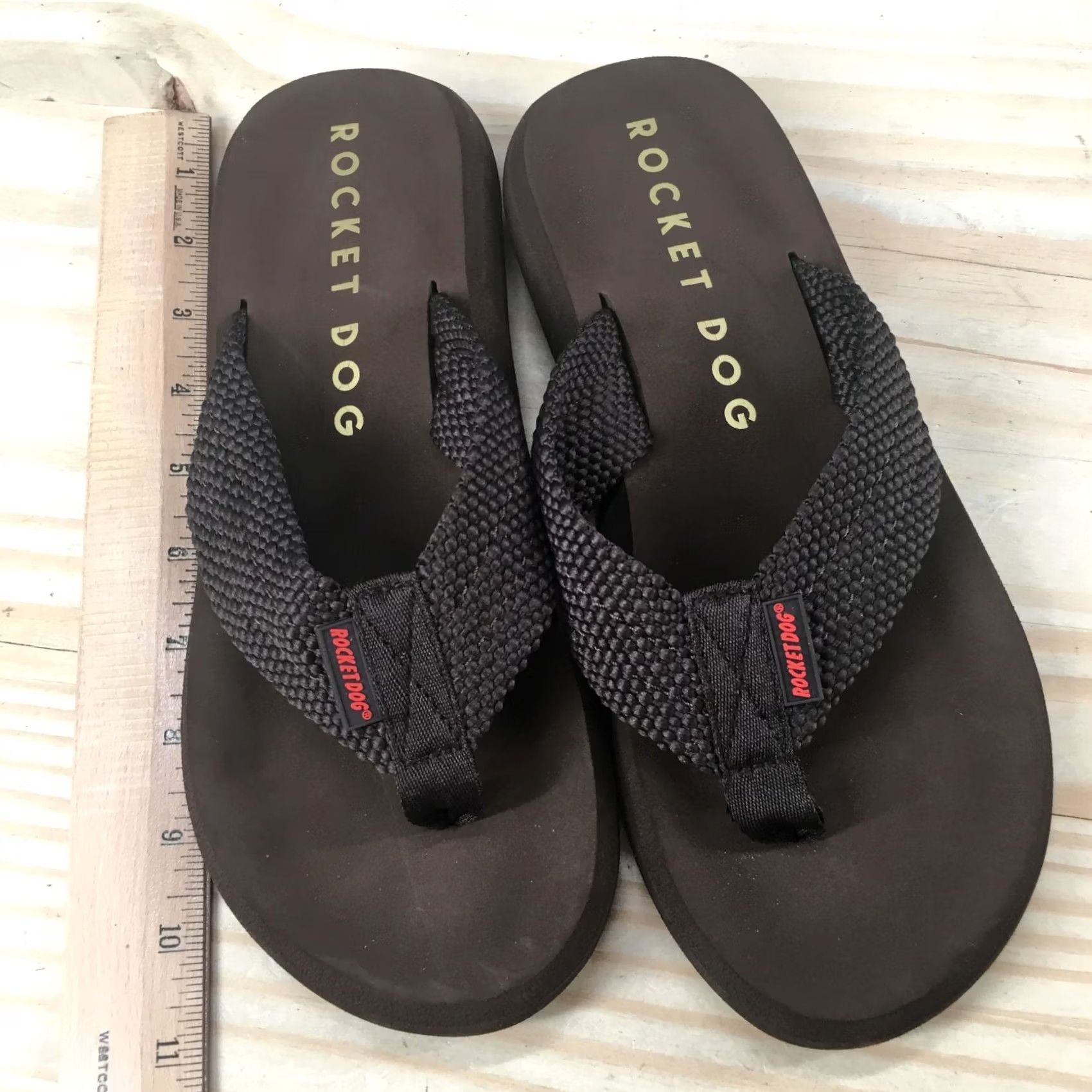 Vintage Rocket Dog Sandals Womens 10 Sunset Webbing Flip Flop Flats C269 Brown Slip On Size US 10 / IT 40 - 5 Thumbnail