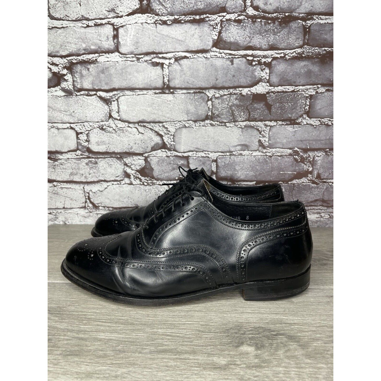 Other French Shriner Sterling Black Leather Wingtip Oxfords Shoes Size US 10.5 / EU 43-44 - 1 Thumbnail