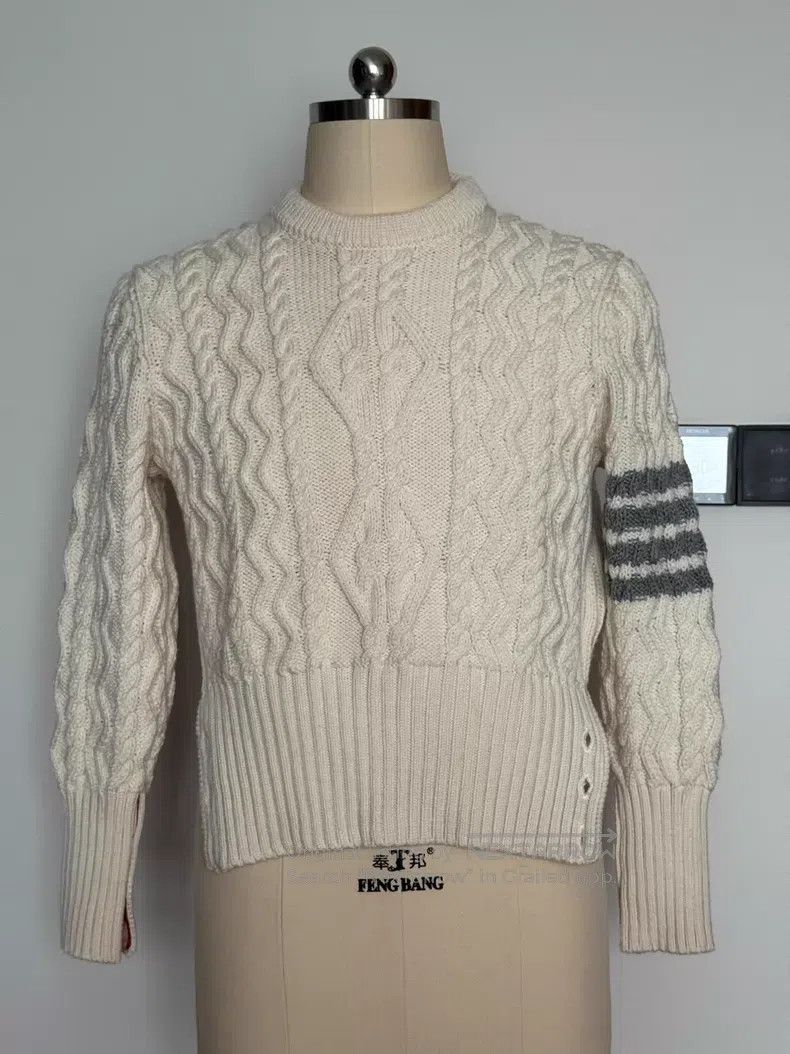 Thom Browne Thom Browne White Short Twisted Knit Sweater Size US M / EU 48-50 / 2 - 4 Thumbnail