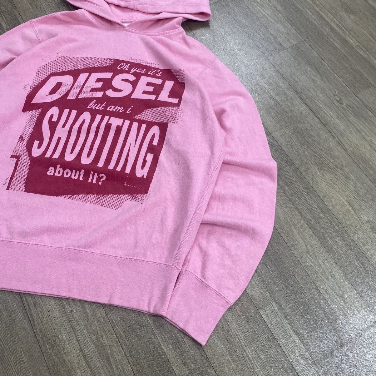 Diesel 2000s Diesel Punk But A Im Shouting Pink Hoodie Size US M / EU 48-50 / 2 - 10 Thumbnail