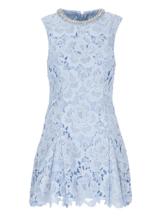 Self-Portrait SELF PORTRAIT Women Mid Skirts RS25911SBL FLOWER LACEBLUE Light Blue Size M / US 6-8 / IT 42-44 - 1 Thumbnail