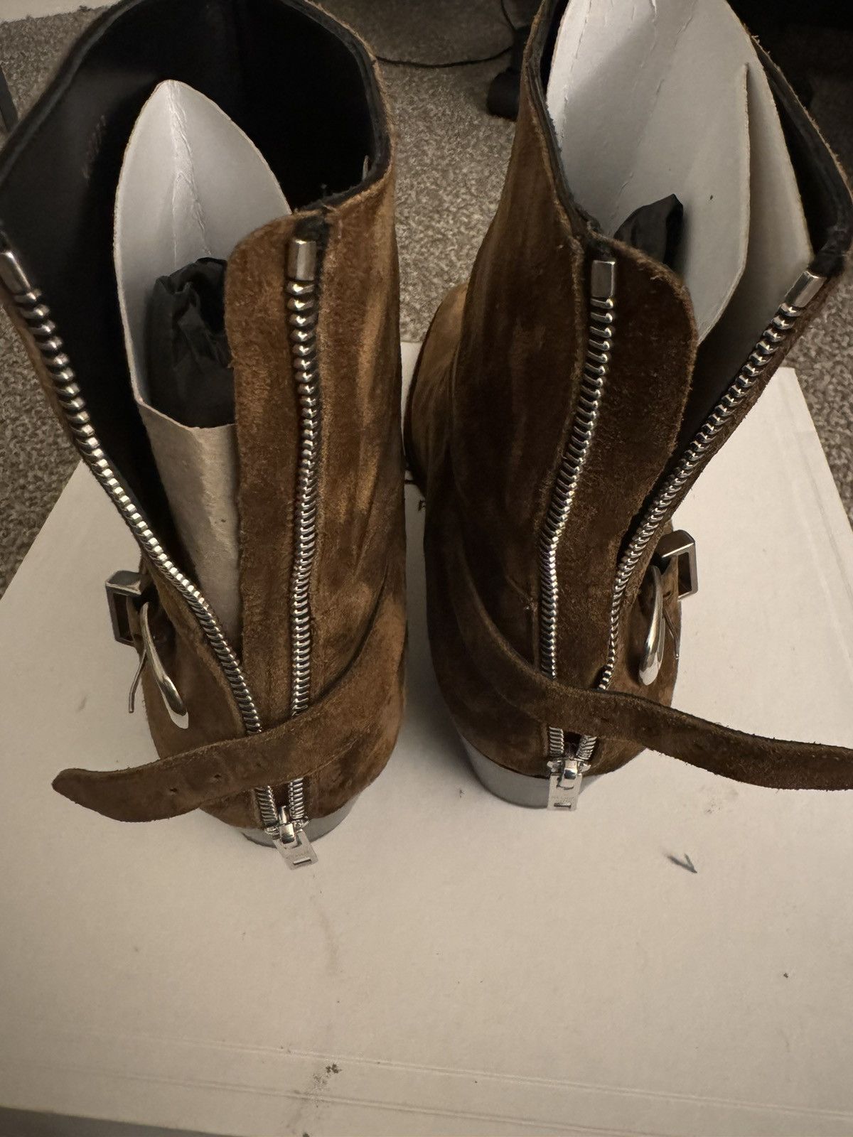Celine Celine Issac Back Buckle Boot In Suede Size US 10.5 / EU 43-44 - 2 Thumbnail