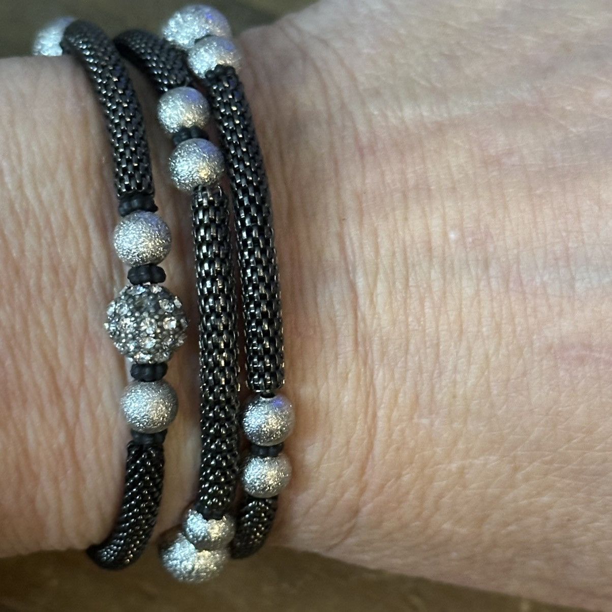 Other Rhinestone bead mesh tube coil wrap bracelet Size ONE SIZE - 2 Thumbnail