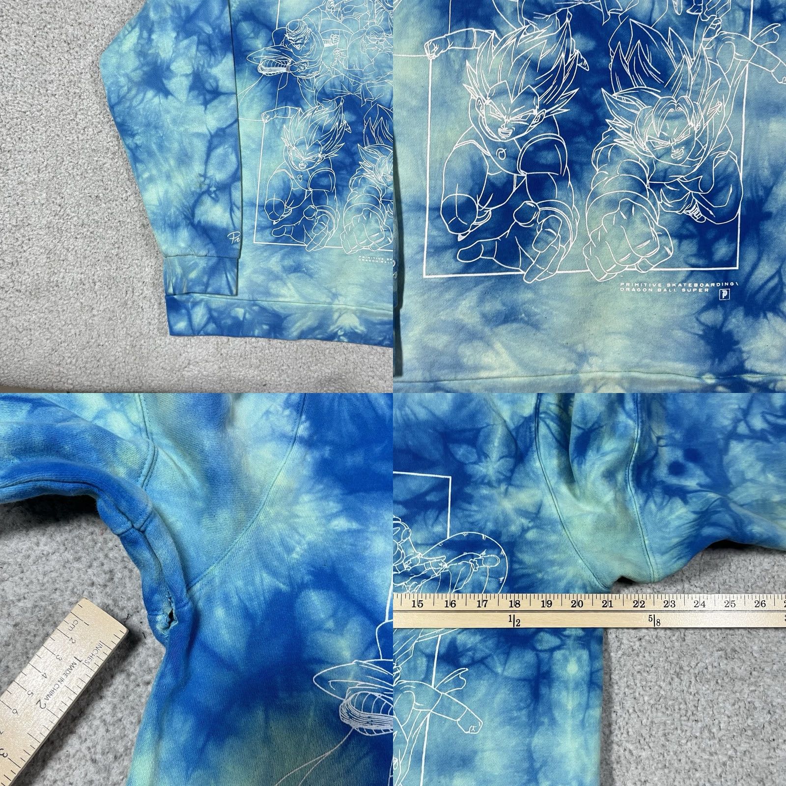 Vintage Dragon Ball Z Primitive Hoodie Mens S Blue Tie Dye Pullover Anime Sweatshirt Size US S / EU 44-46 / 1 - 10 Thumbnail