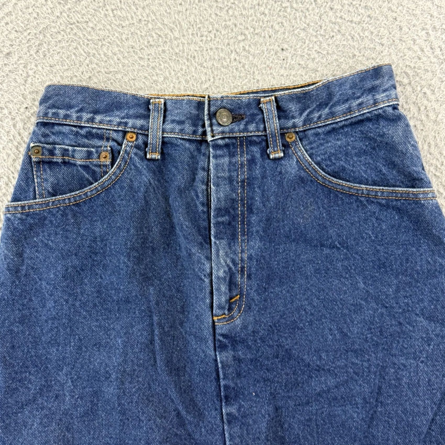 Levi's VINTAGE Levi’s Skirt Womens 9 Blue Denim High Rise A-Line Boho 80s 90s Cowboy Size 30" / US 8 / IT 44 - 3 Thumbnail
