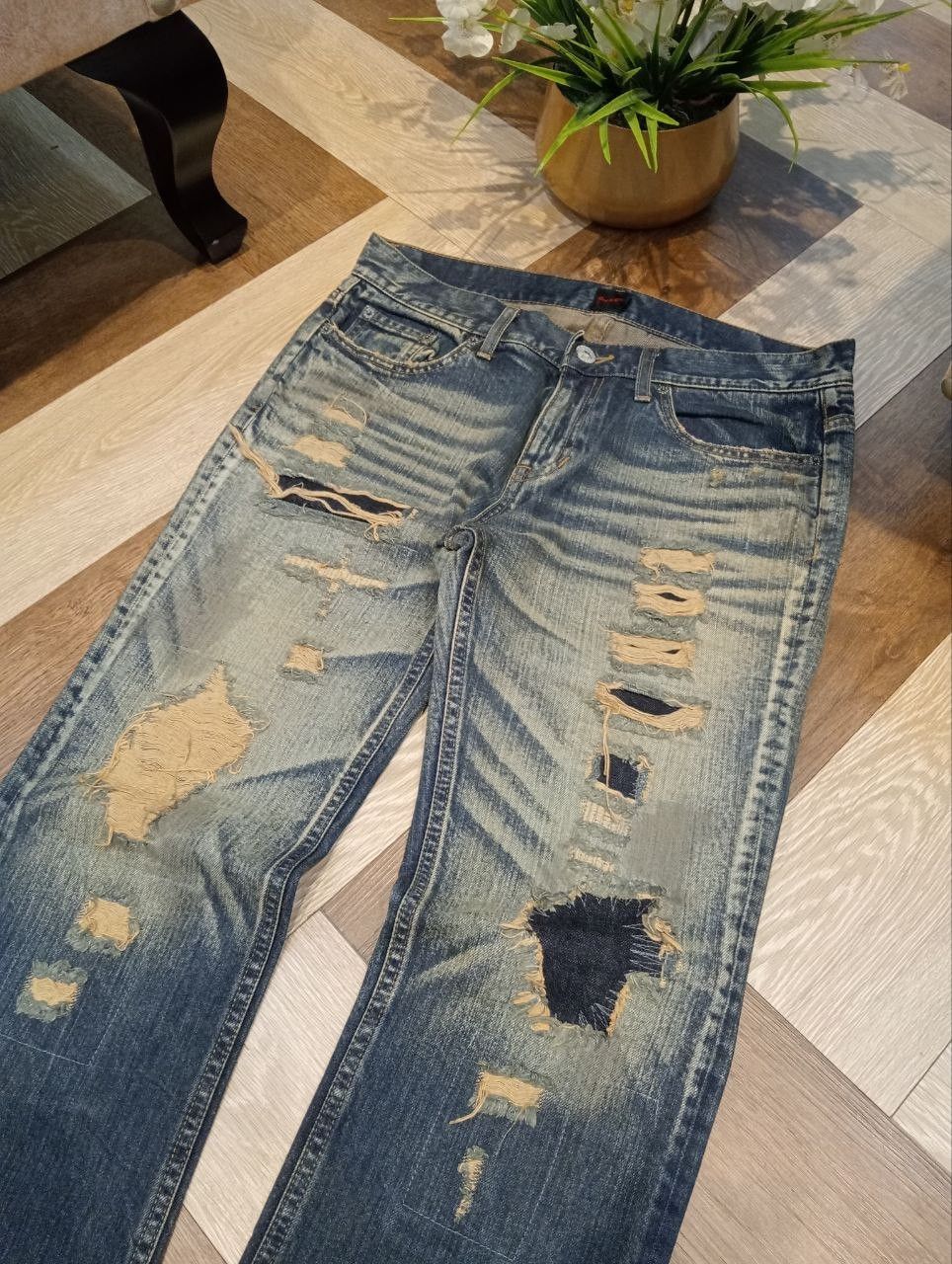 JACKROSE JACKROSE JAPAN BLUE DISTRESSED DENIM PANTS Size US 33 - 4 Thumbnail