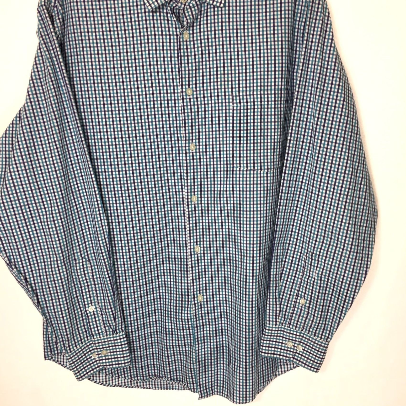 Arrow Arrow Shirt Mens 17 Blue Plaid Long Sleeve Button Up Fitted Size US XL / EU 56 / 4 - 4 Thumbnail