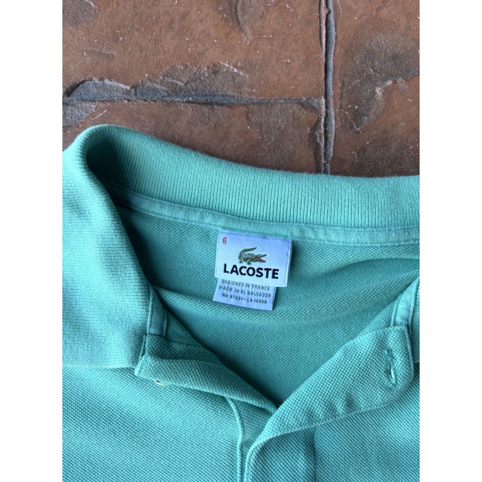 Lacoste Lacoste Polo Shirt Mens 6 Green Croc Logo Pique Short Sleeve Collared Button Casual Golf Summer breathable Lightweight Size US S / EU 44-46 / 1 - 2 Thumbnail