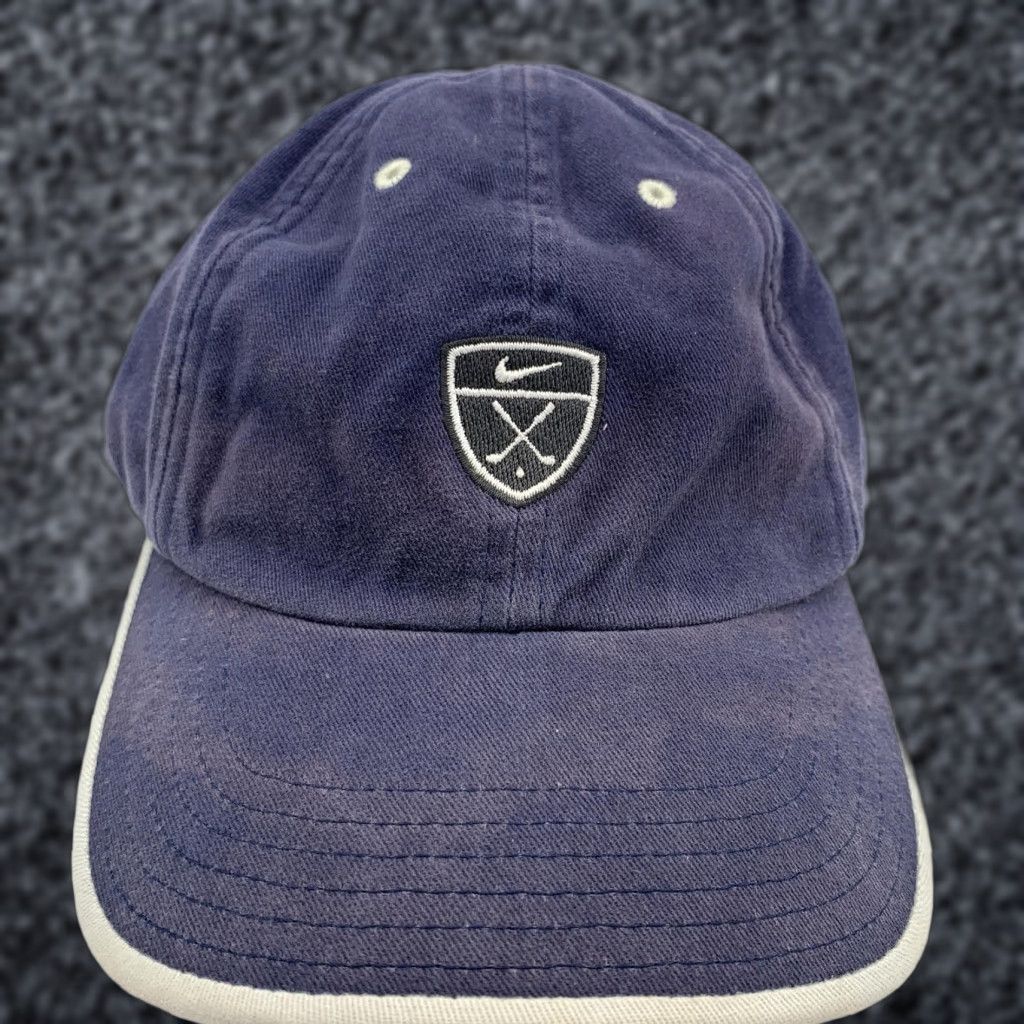 Nike Nike Golf Hat One Size Mens Blue Twill Strap Back Baseball Cap Shield Logo Nike Swoosh Golf Clubs Casual Sports Cap Size ONE SIZE - 1 Thumbnail