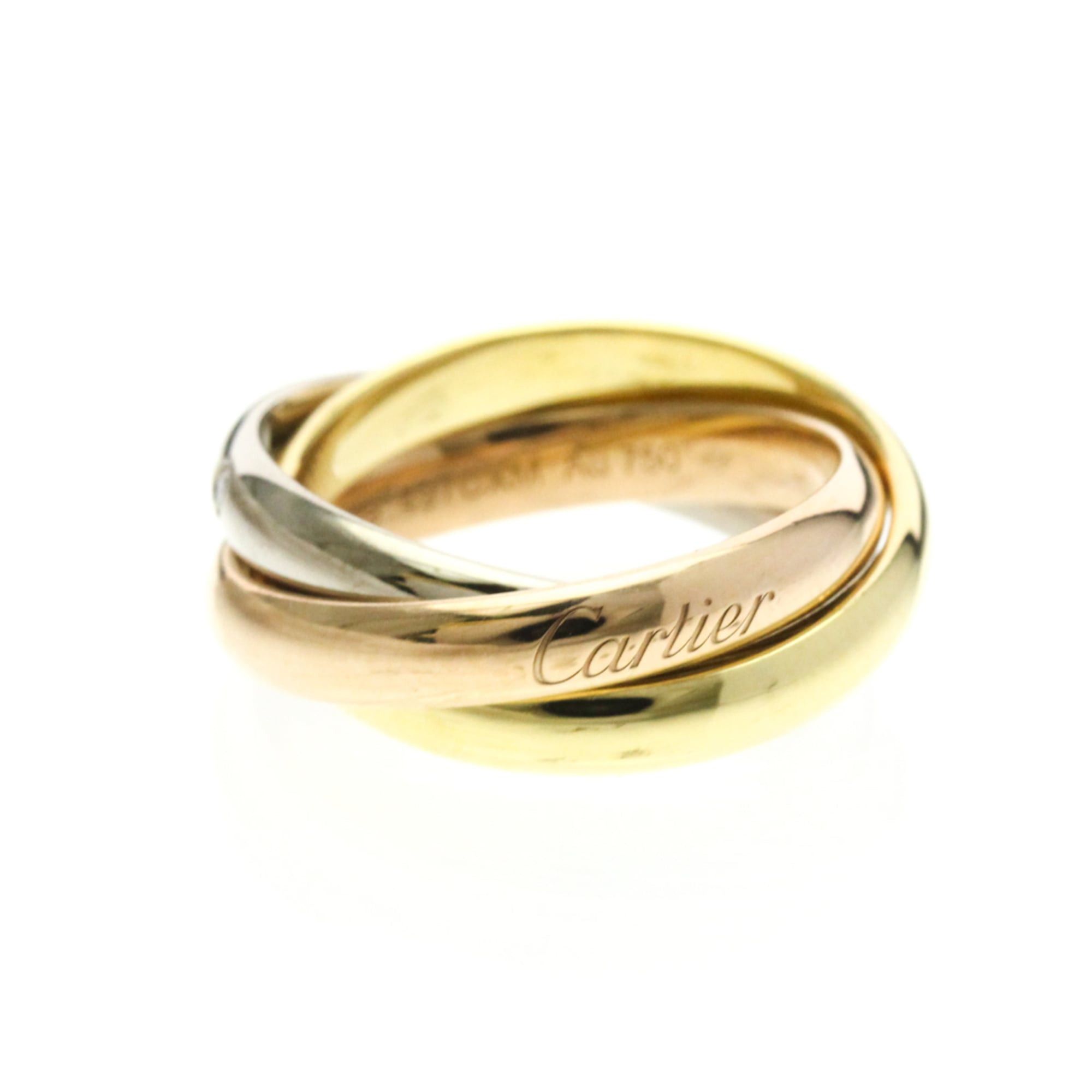 Cartier Cartier Trinity Ring With 5 Diamonds Yellow Gold (18K),Pink Gold (18K),White Gold (18K) Fashion Diamond Band Ring Gold Size ONE SIZE - 1 Thumbnail