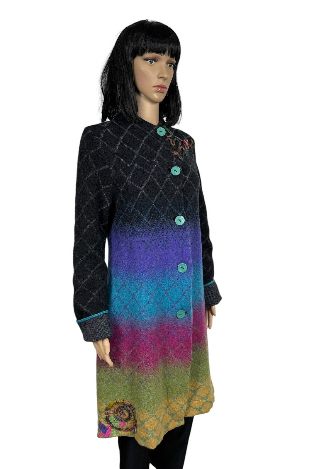 Designer Ivko Woman Wool Knit Coat Multicolor Embroidered size M Size M / US 6-8 / IT 42-44 - 5 Thumbnail