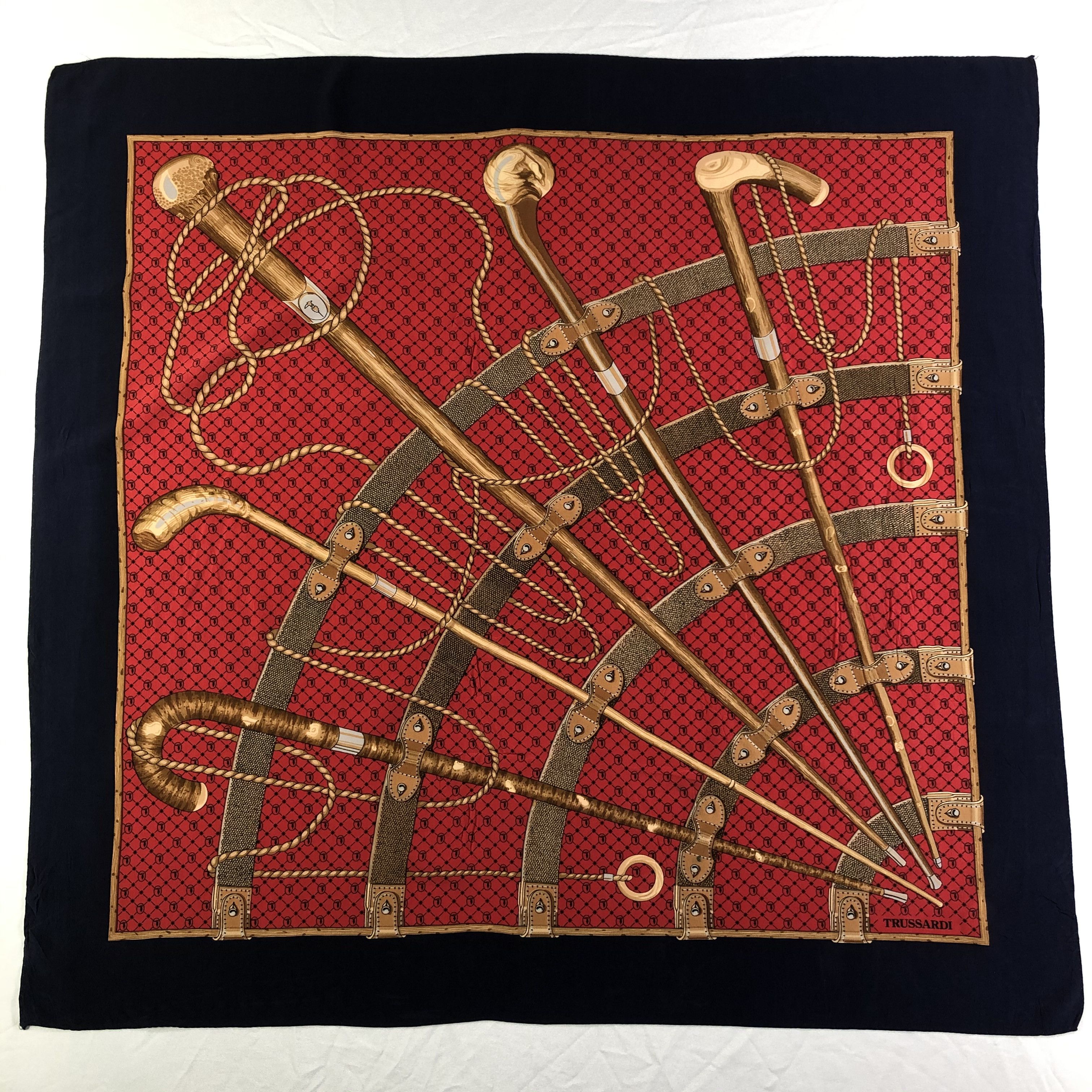 Trussardi × Vintage Vintage Trussardi Silk Scarf Size ONE SIZE - 2 Thumbnail