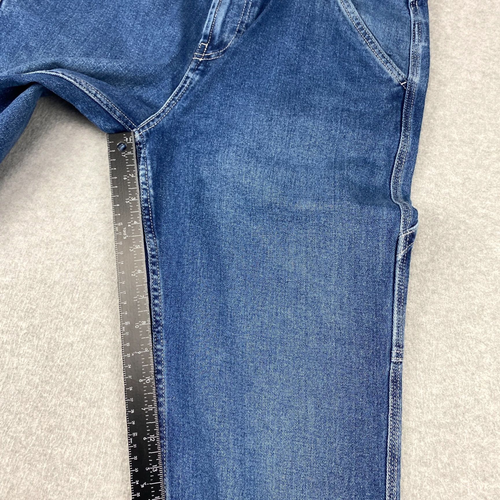 Essentials Amazon Jeans Mens 33X30 Blue Straight Leg Pockets Loose Fit Stretch 7 - 5-Pocket Design Denim Slim Straight Casual Modern Vintage: No Size US 33 - 6 Thumbnail