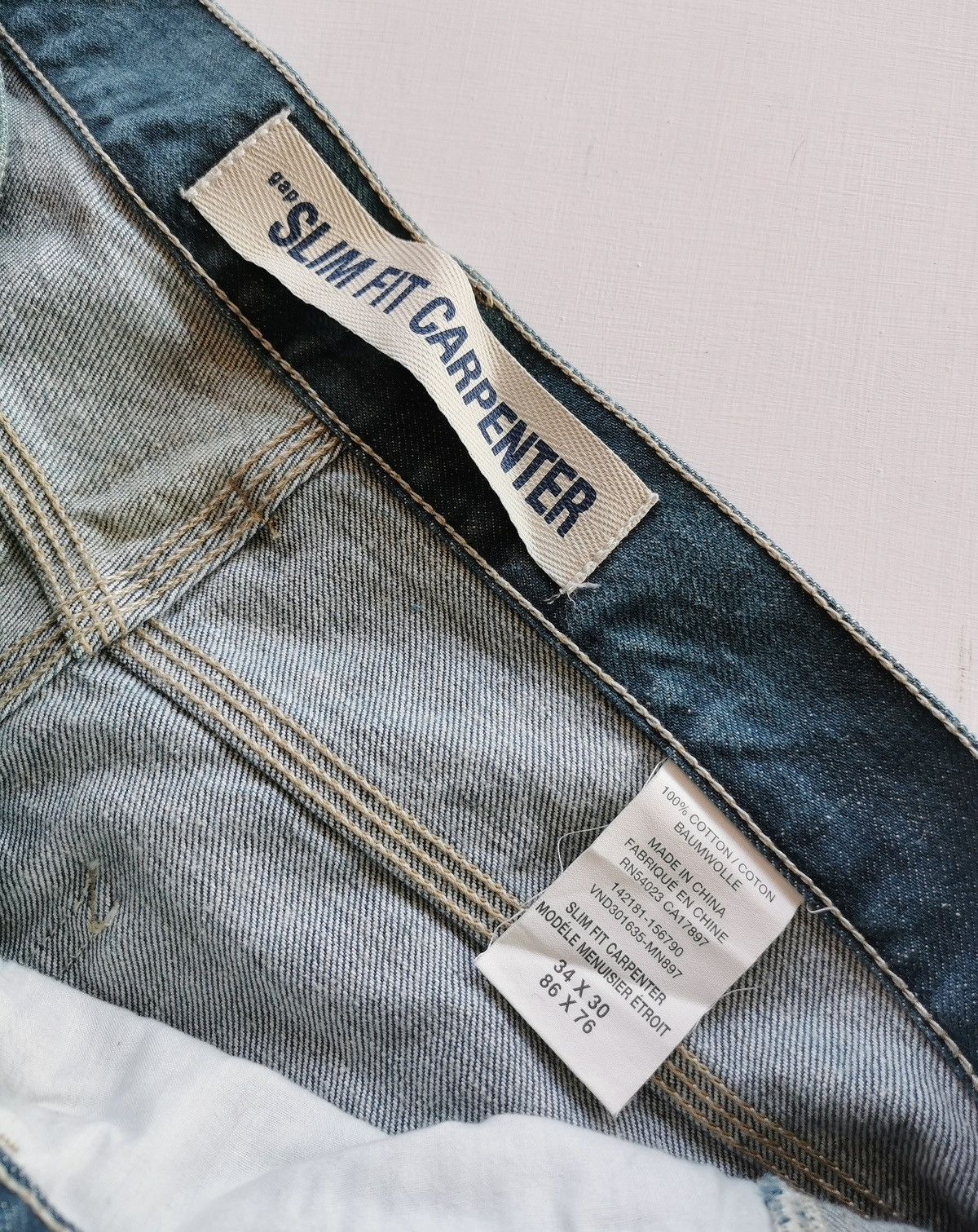 Gap × Yeezy Vintage Gap Carpenter Sunfaded Jeans - Size 34x30 Size US 34 / EU 50 - 10 Thumbnail