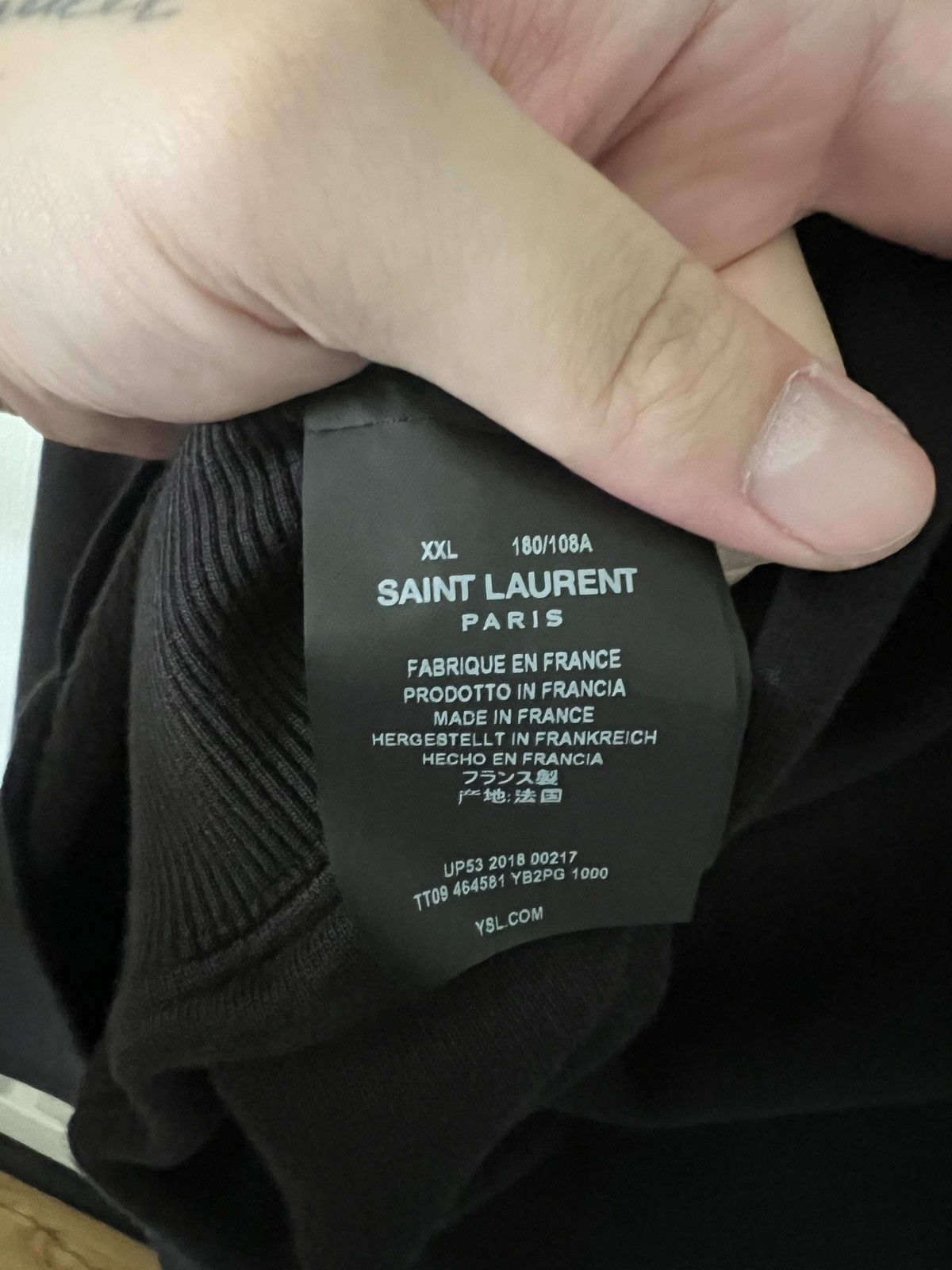 Yves Saint Laurent YSL BLACK SMALL PRINT PULL OVER HOODIE XXL Size US XXL / EU 58 / 5 - 8 Thumbnail