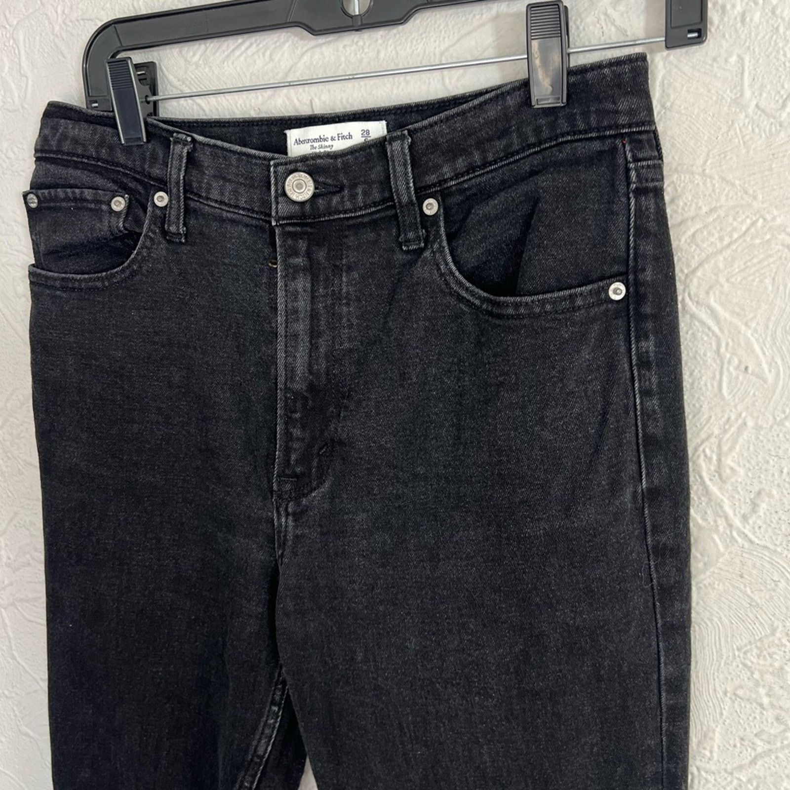 Abercrombie & Fitch Abercrombie & Fitch Womens The Skinny High Rise Black Jeans Size 28" / US 6 / IT 42 - 4 Thumbnail