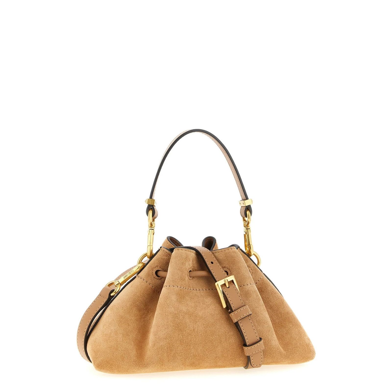 JIMMY CHOO Chinch Small Toffee Suede Top Handle Bag New