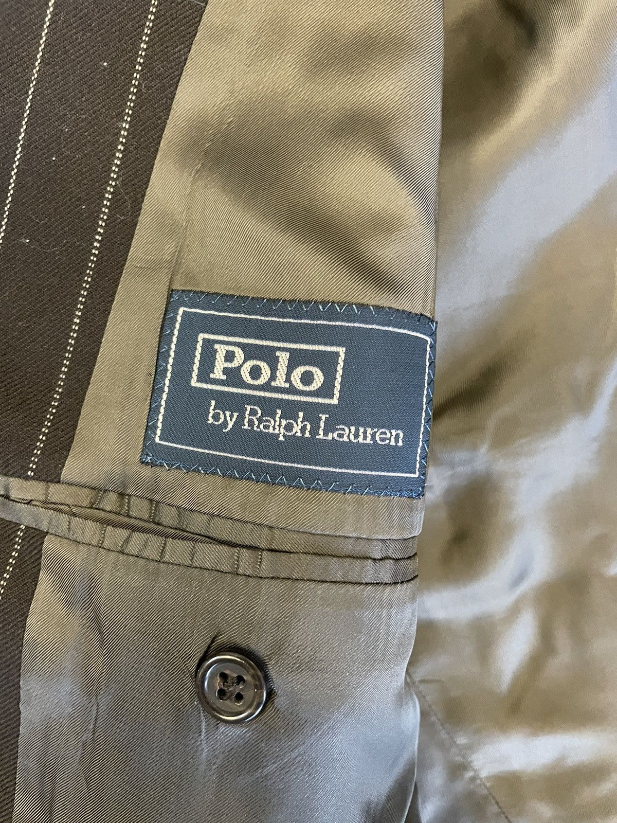Polo Ralph Lauren × Vintage 3-button Striped Wool Twill Suit Size 46R - 16 Thumbnail