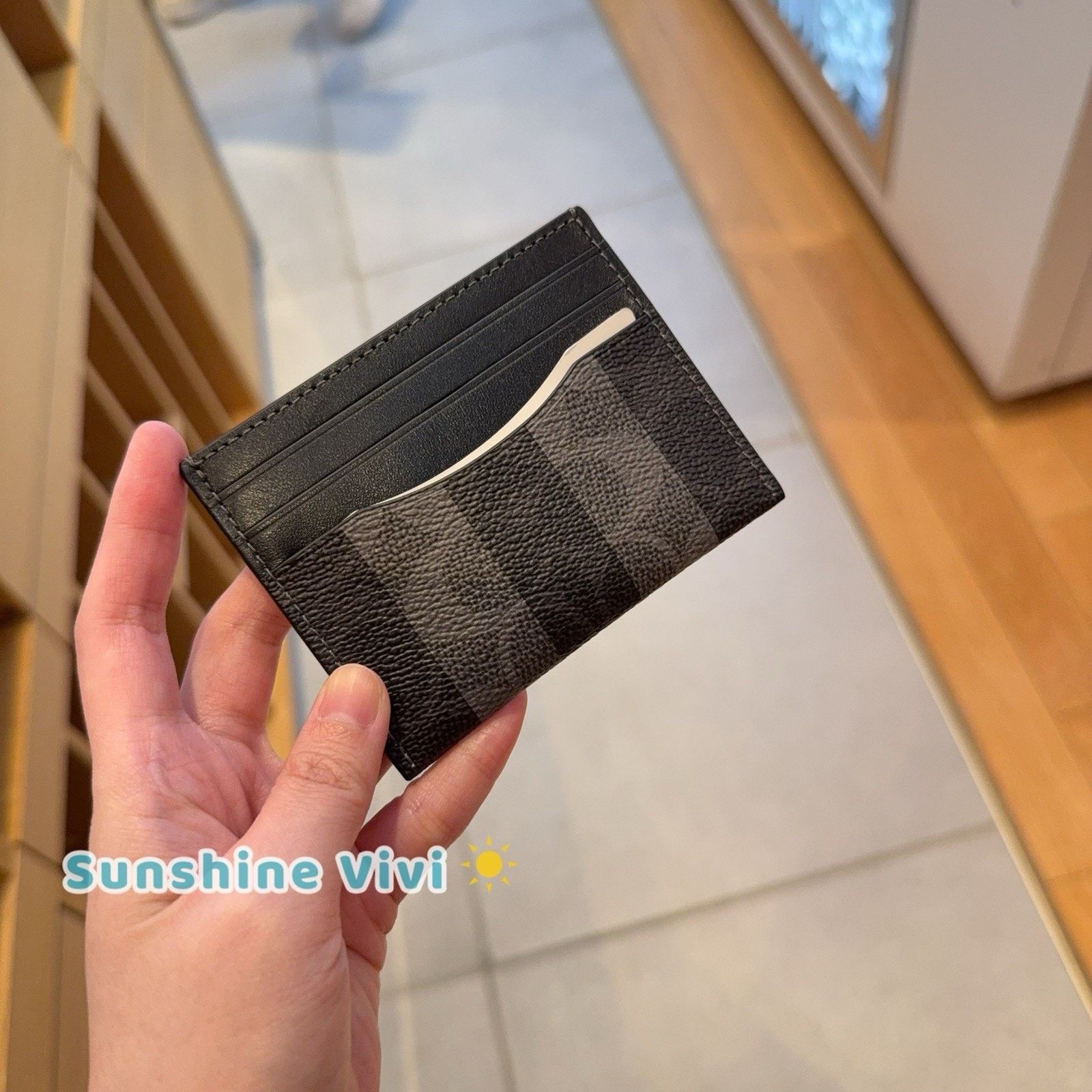 Coach NWT Coach Slim Id Card CaseIn With Stripes Black/Grey CEB97 Size ONE SIZE - 5 Thumbnail