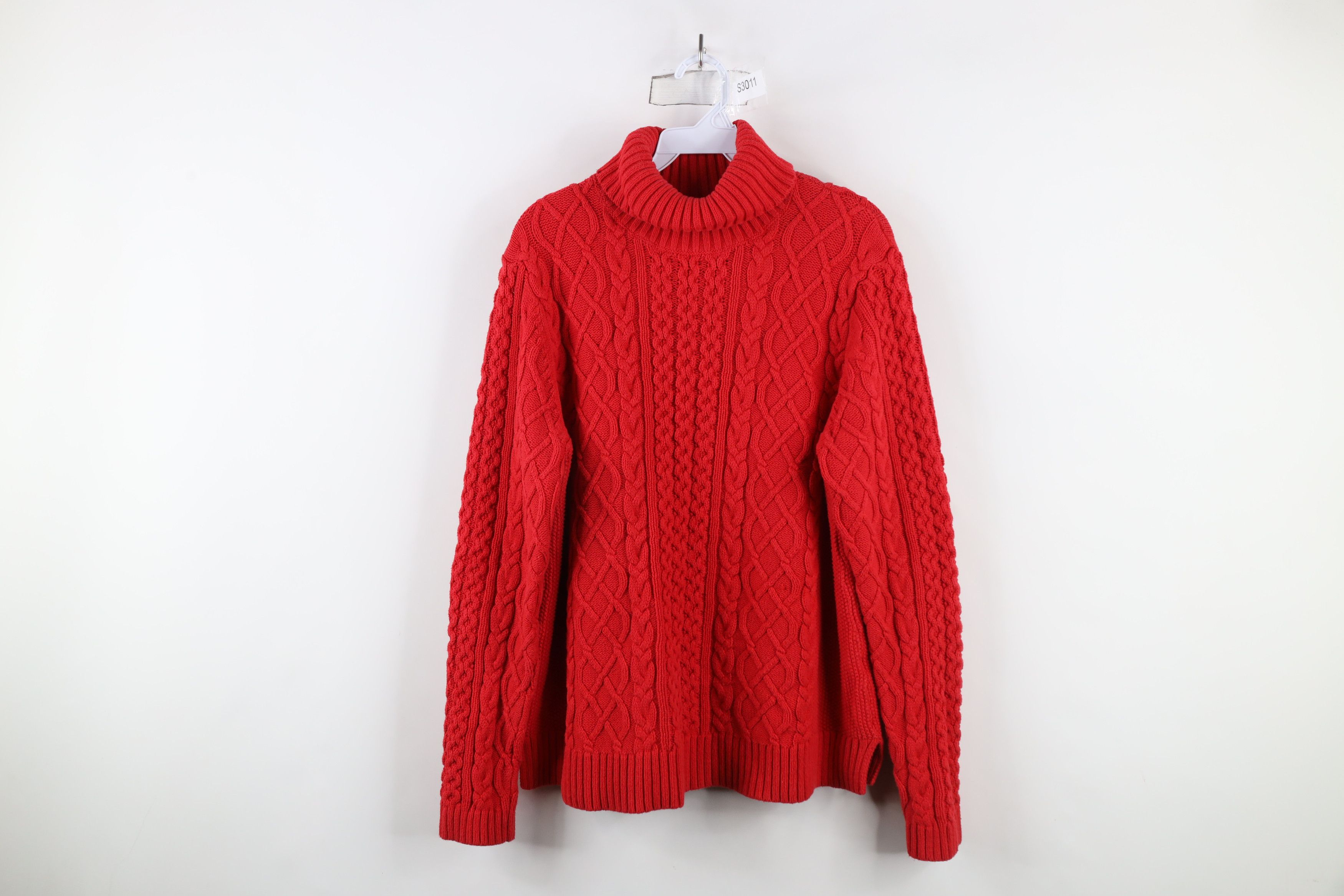 Lands' End × Vintage Vintage Lands End Fisherman Cable Knit Turtleneck Sweater Size XL / US 12-14 / IT 48-50 - 1 Thumbnail