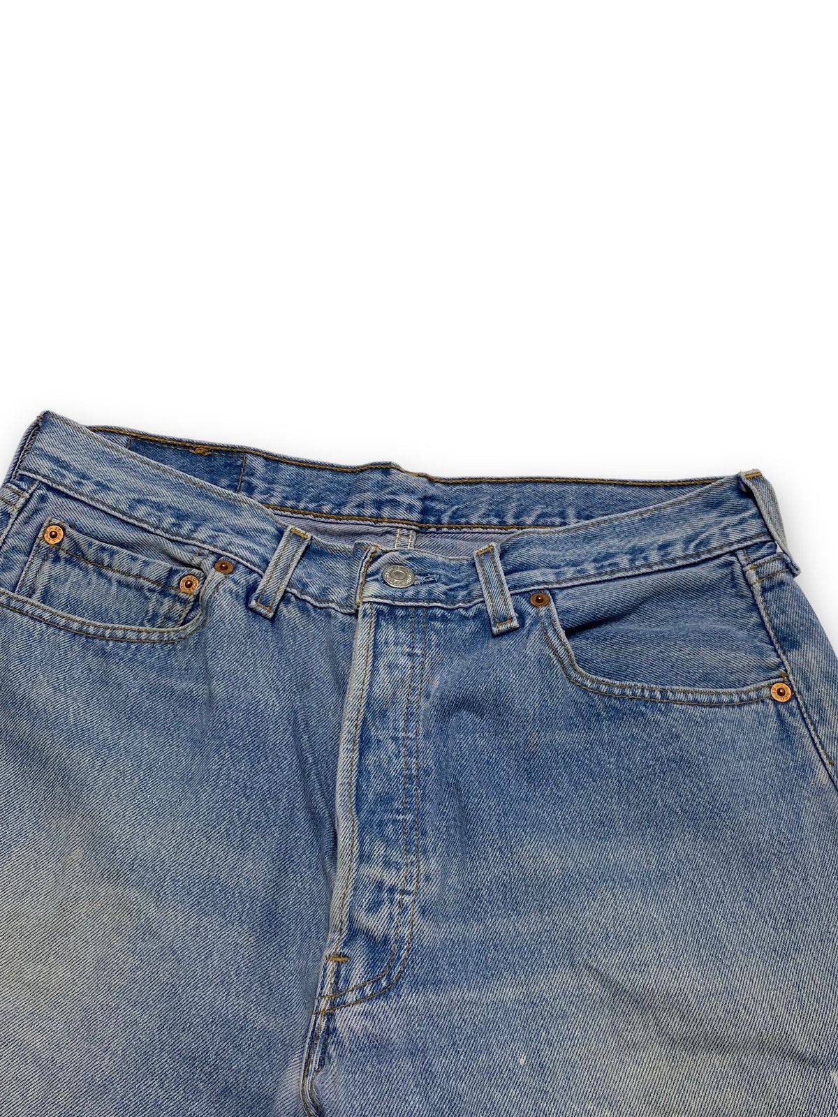 Levi's Vintage Clothing 90s Vintage LEVI'S Light Blue Denim Distressed Shorts Size US 31 - 5 Thumbnail