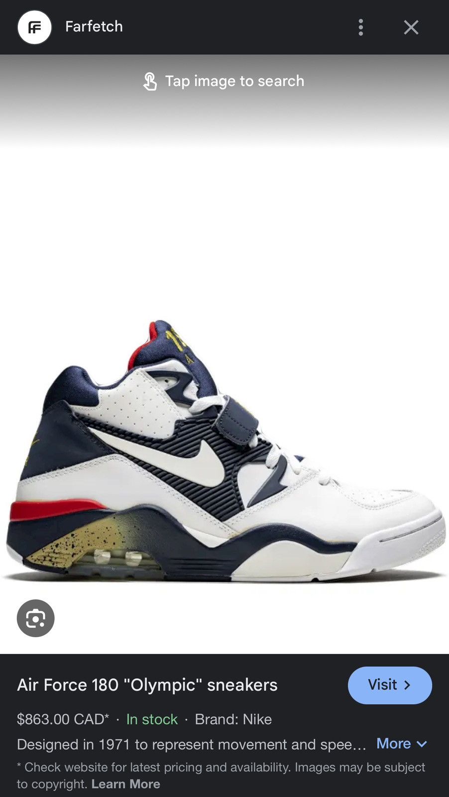Nike Vintage Nike Air Force 180 Olympic Sneakers Size US 6.5 / EU 39-40 - 6 Thumbnail
