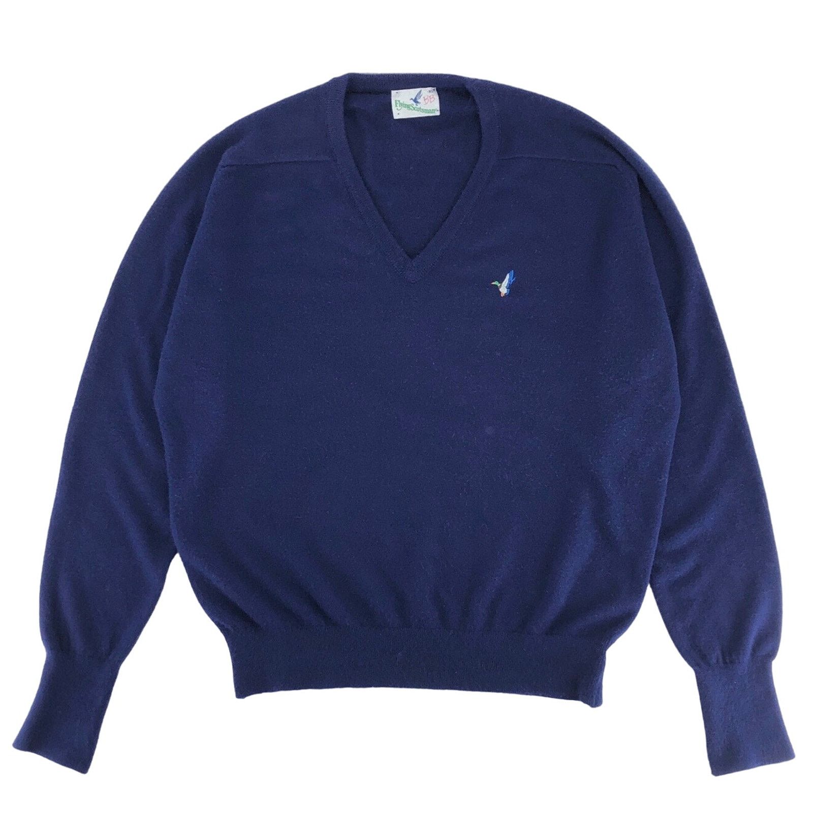 Vintage 80s Flying Scotsman mallard V neck sweater 1980s vintage Size US XL / EU 56 / 4 - 1 Thumbnail