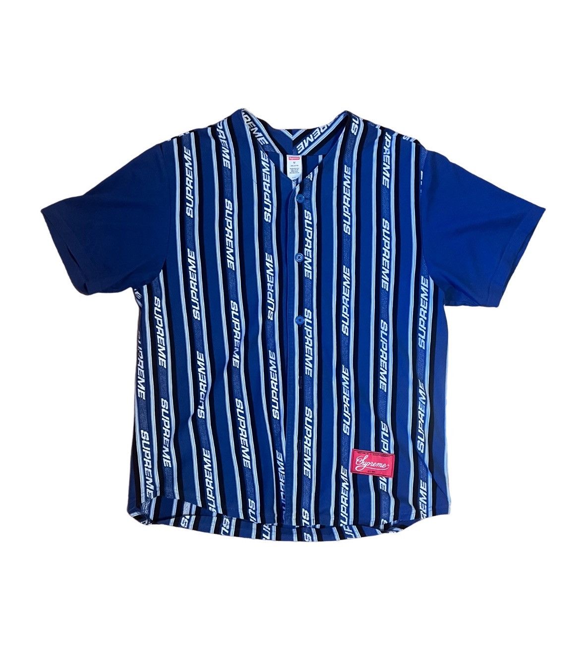 image of Supreme Jacquard Baseball Jersey in Blue, Men's (Size Medium)