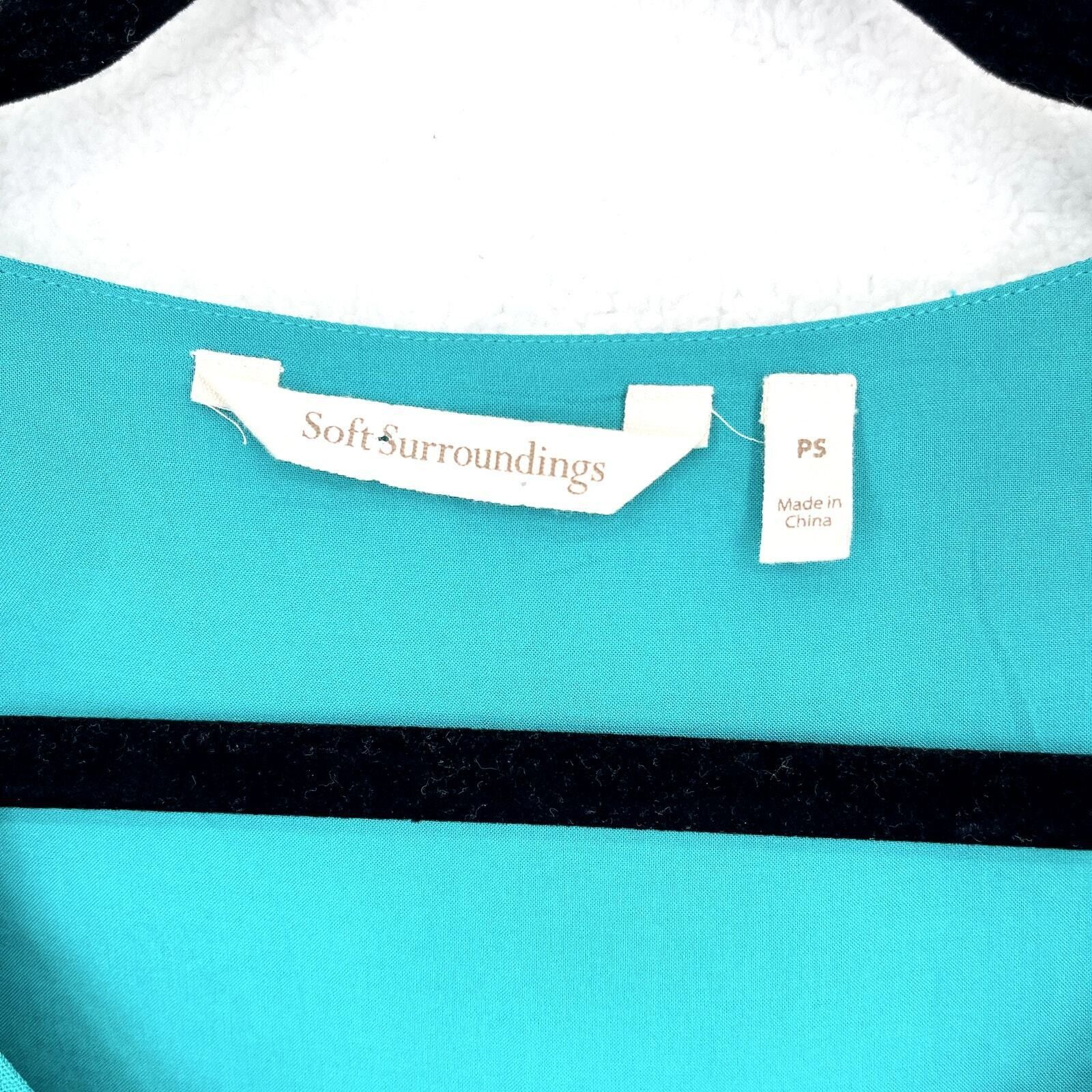 Other Soft Surroundings Top Size PS Blouse Bell Sleeve Turquoise Size S / US 4 / IT 40 - 2 Thumbnail