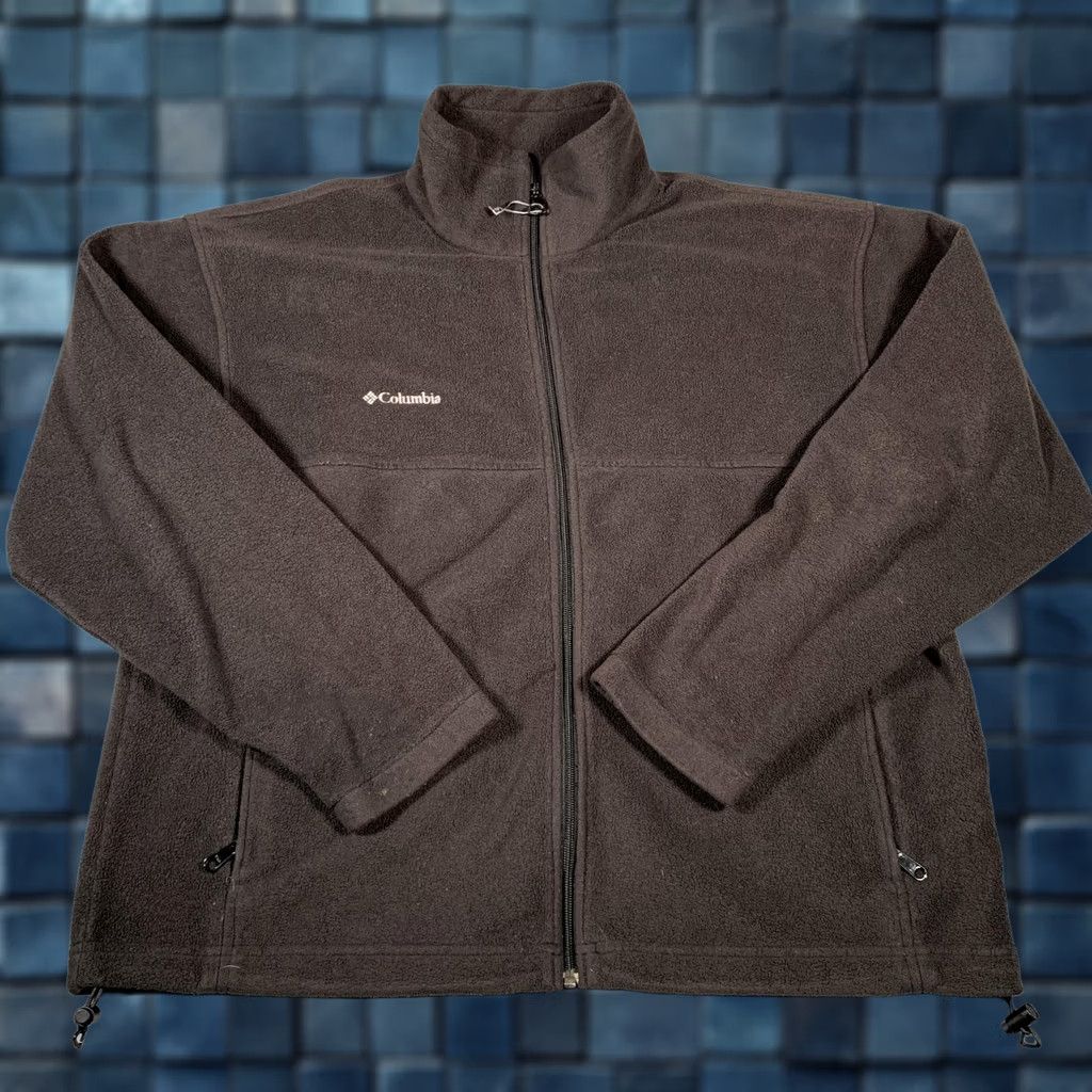 Logo 7 Columbia Fleece Jacket Mens XL Gray Full Zip Stand Collar Pockets Outdoor Logo Size US XL / EU 56 / 4 - 1 Thumbnail