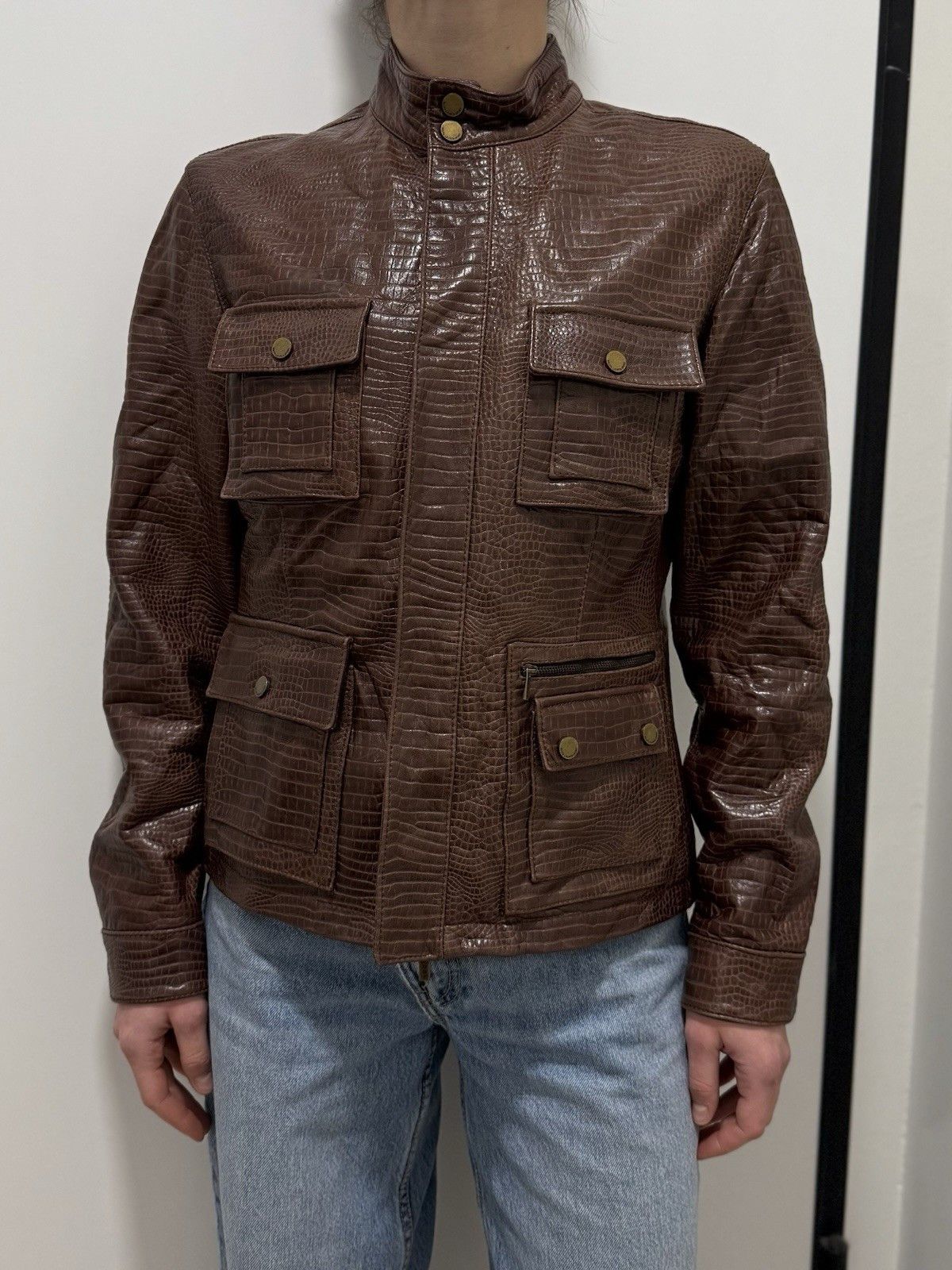 Ralph Lauren Sport DDP Vintage Ralph Lauren Sport embossed croc leather Jacket Size M / US 6-8 / IT 42-44 - 5 Thumbnail