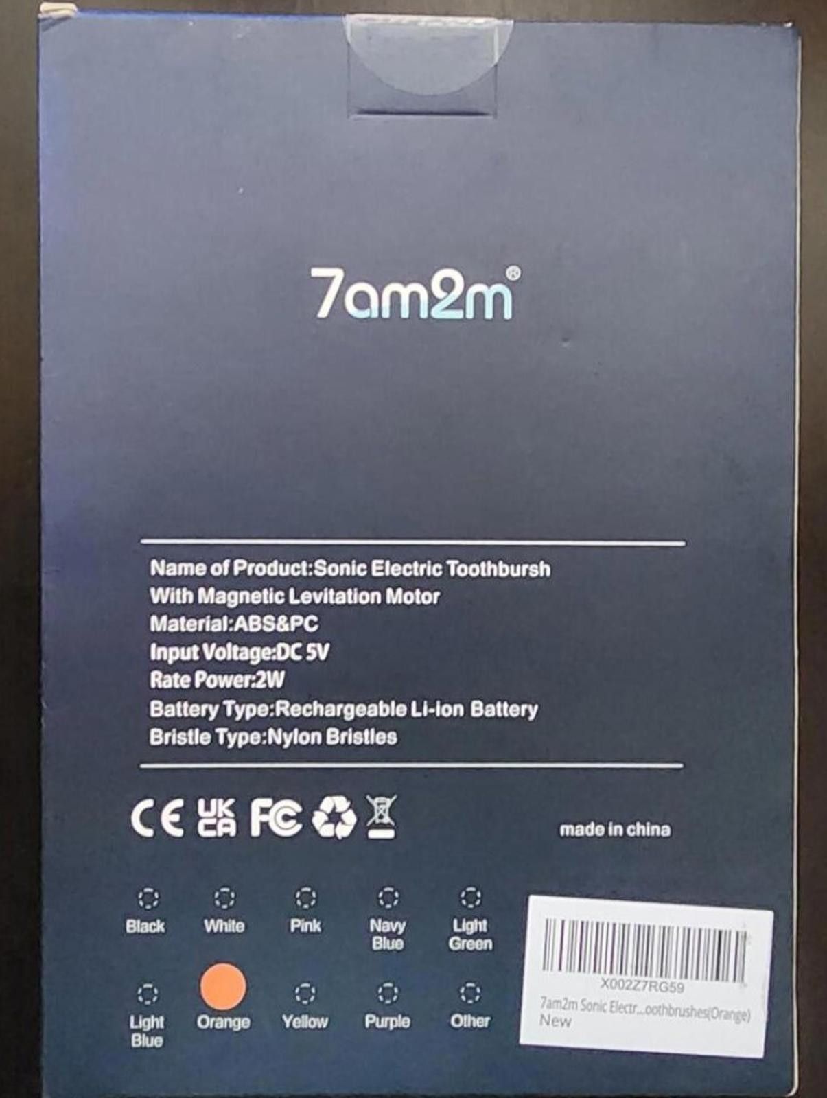 Other 7AM2M Sonic Electric Toothbrush Orange, 6 Brush Heads Size ONE SIZE - 3 Thumbnail