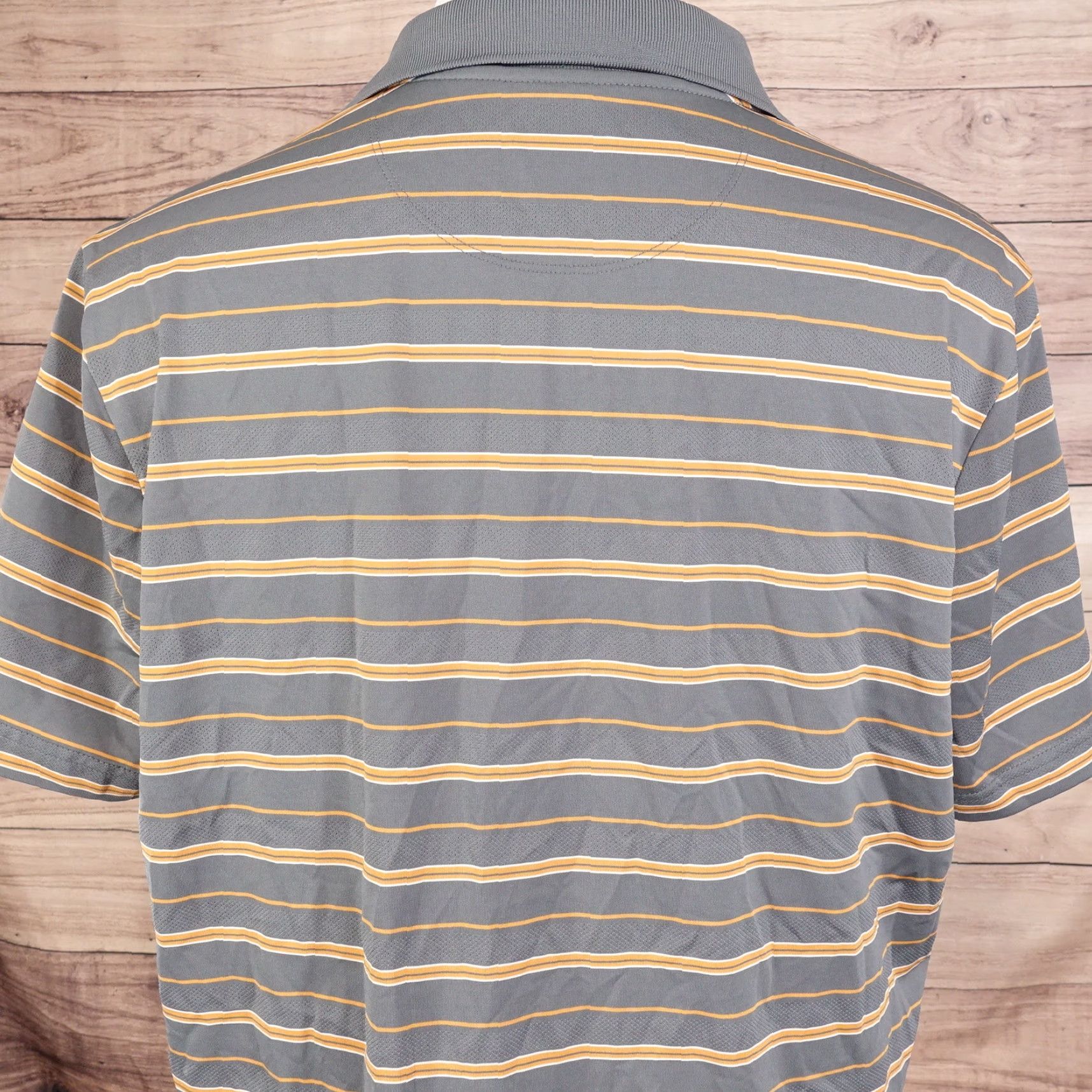 Croft & Barrow CROFT & BARROW PERFORMANCE GREY ORNAGE STRIPED GOLF POLO SHIRT MENS SIZE L LARGE Size US L / EU 52-54 / 3 - 5 Thumbnail