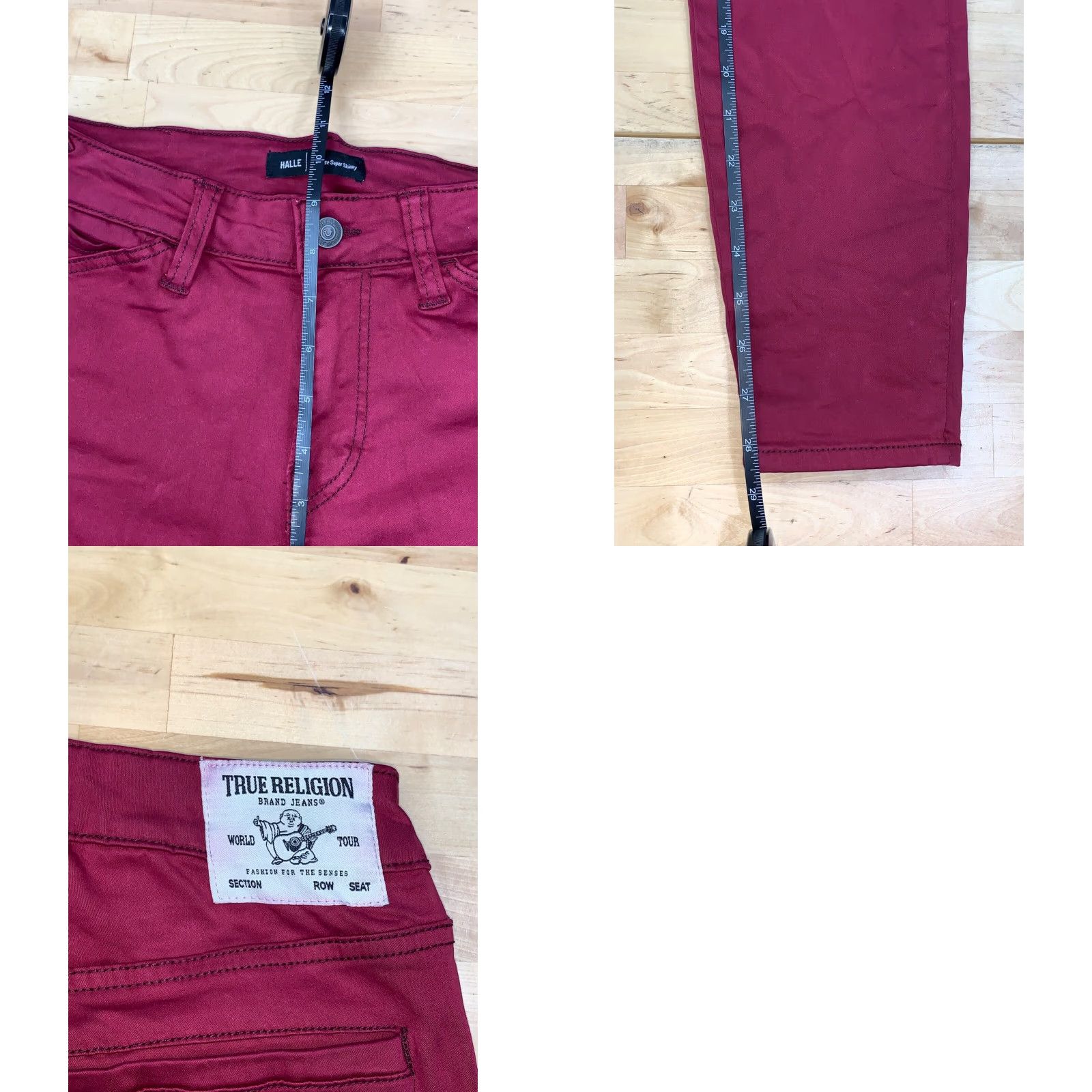 True Religion True Religion Jeans Womens 27 Red Halle Skinny Mid Rise Size 27" / US 4 / IT 40 - 8 Thumbnail